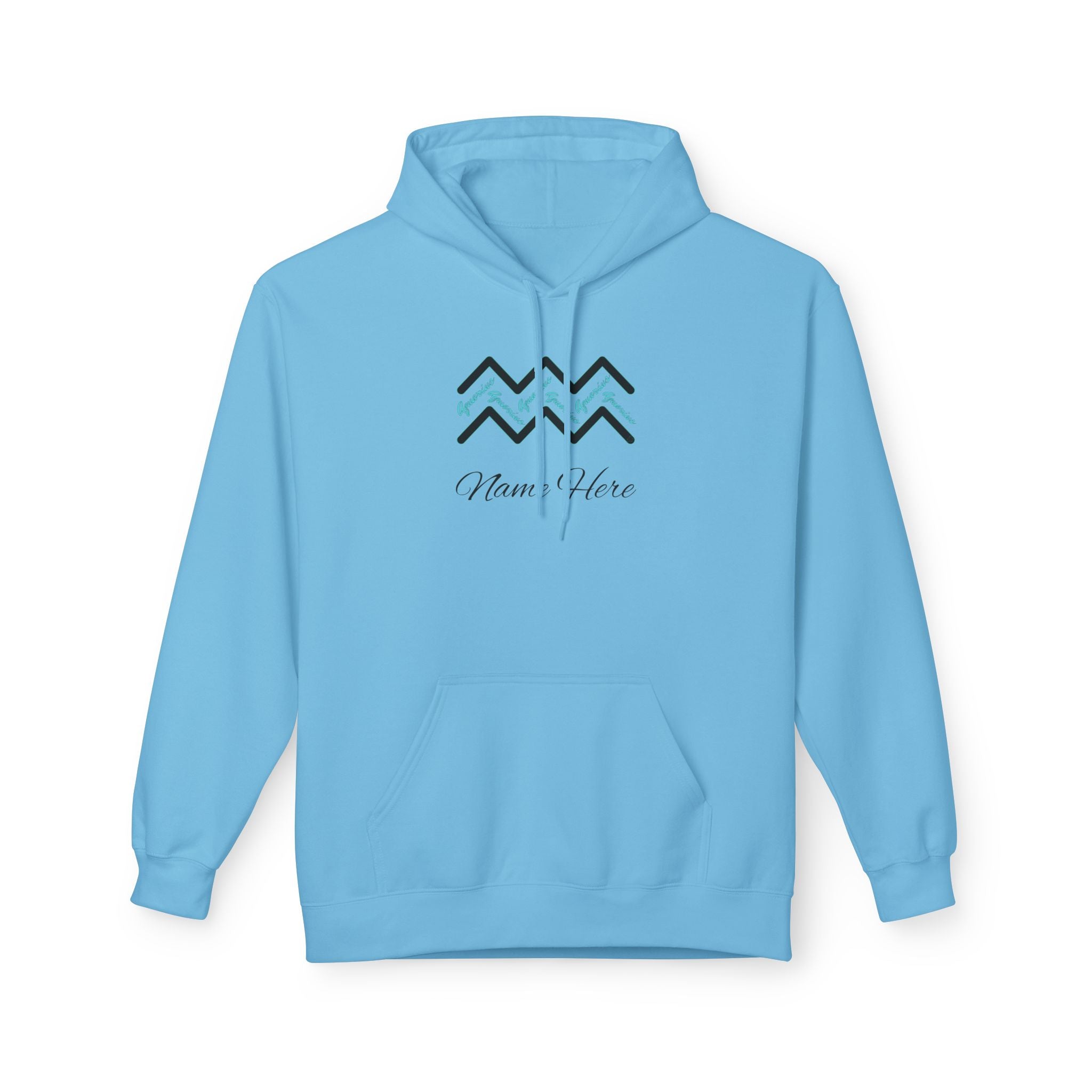 Customizable Aquarius Zodiac Hoodie — "Your Name Here" Watering Design