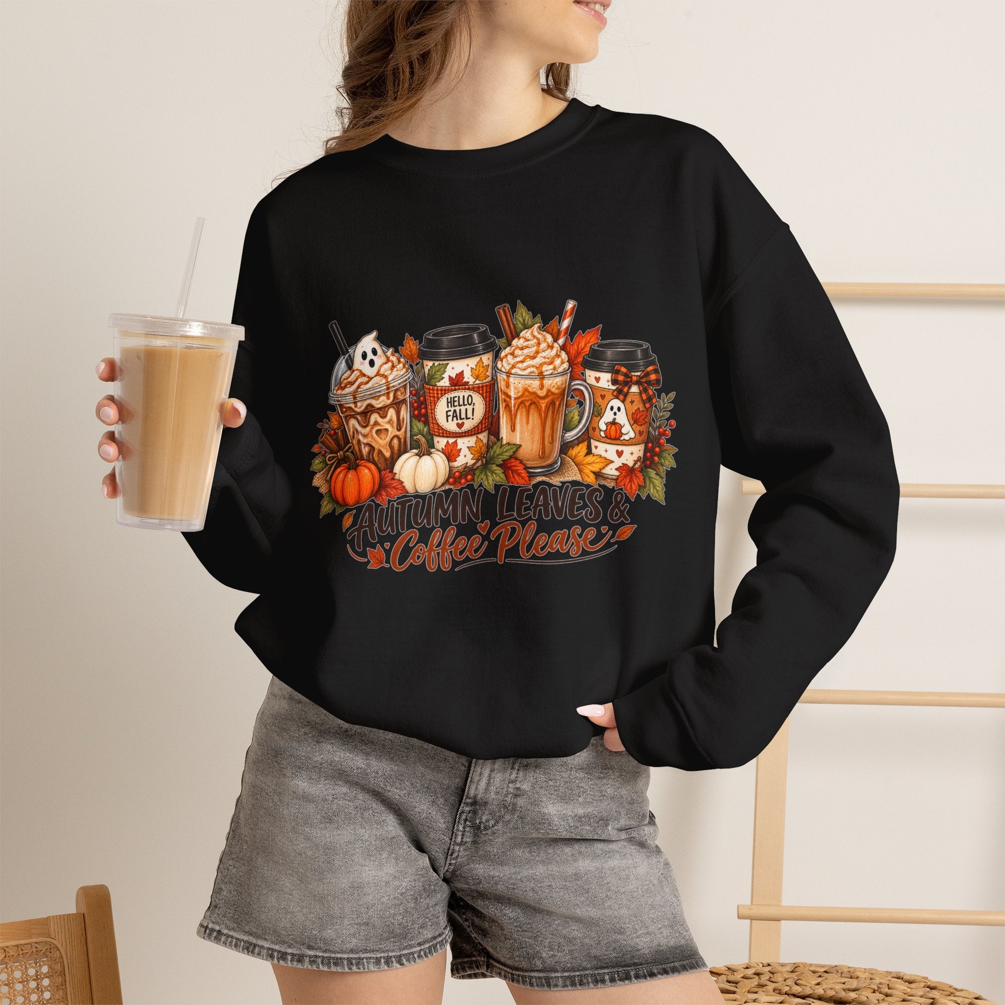 Autumn Leaves & Coffee Please Sweatshirt