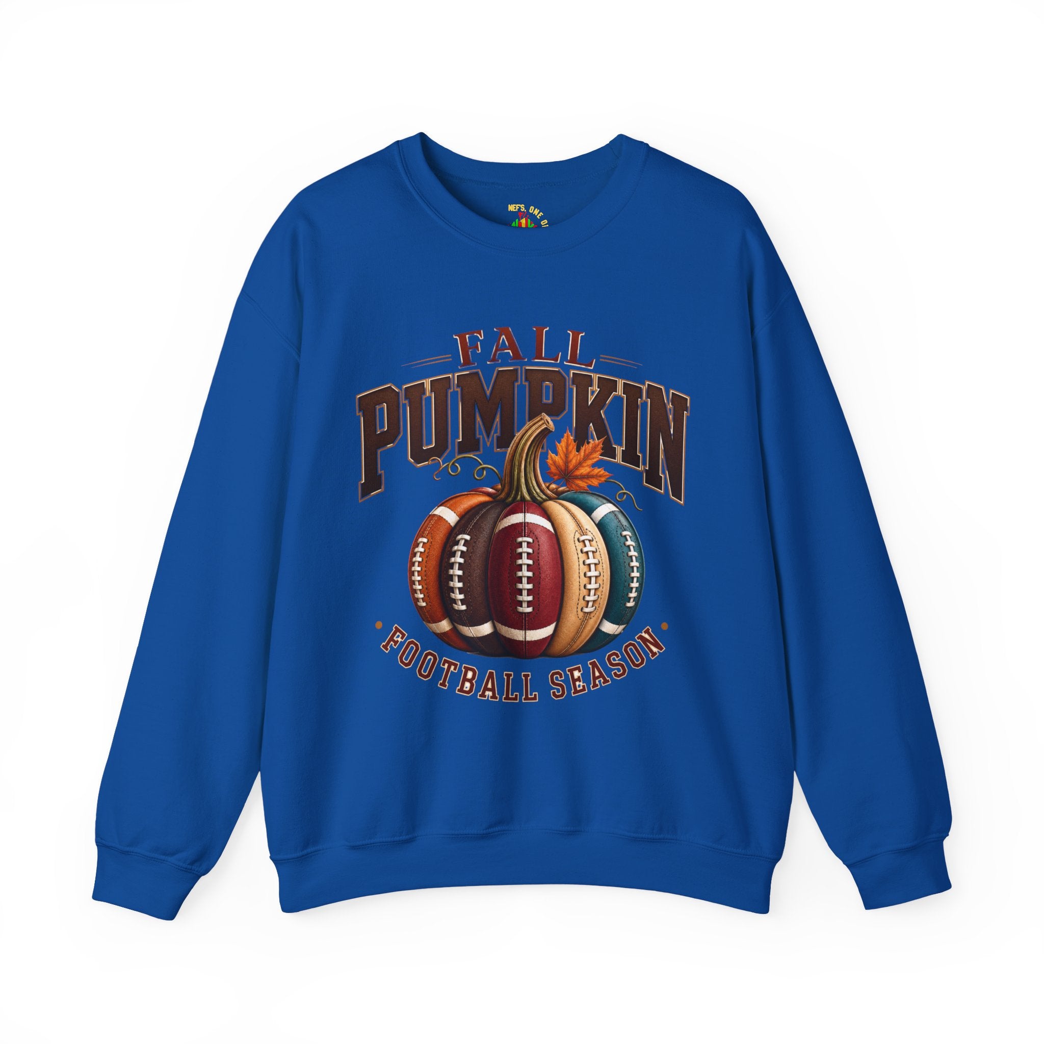 Fall Pumpkin Football Season Crewneck Sweatshirt