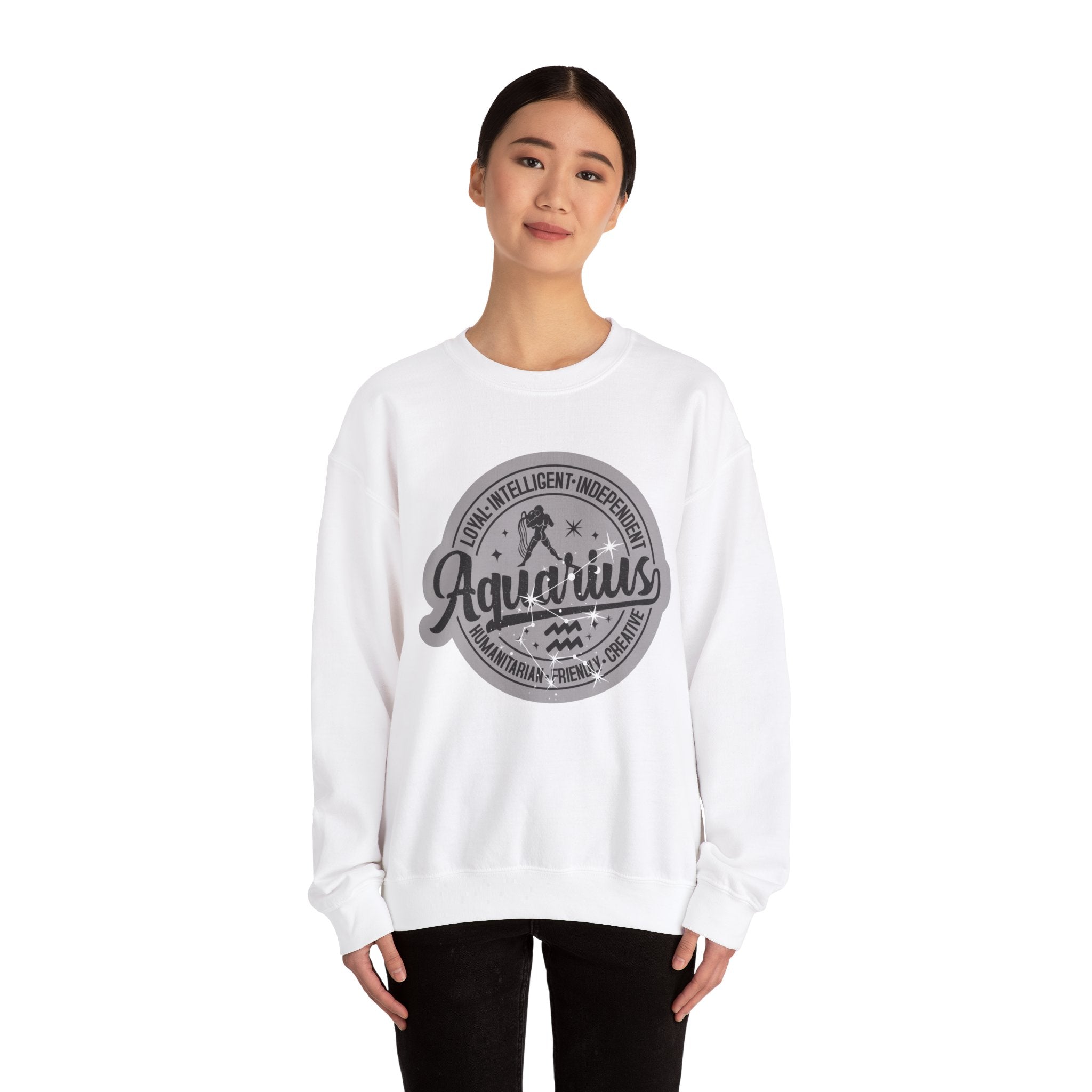 Aquarius Zodiac Unisex Casual Crewneck SweatshirtSweatshirtAquarius Zodiac Unisex Casual Crewneck Sweatshirt