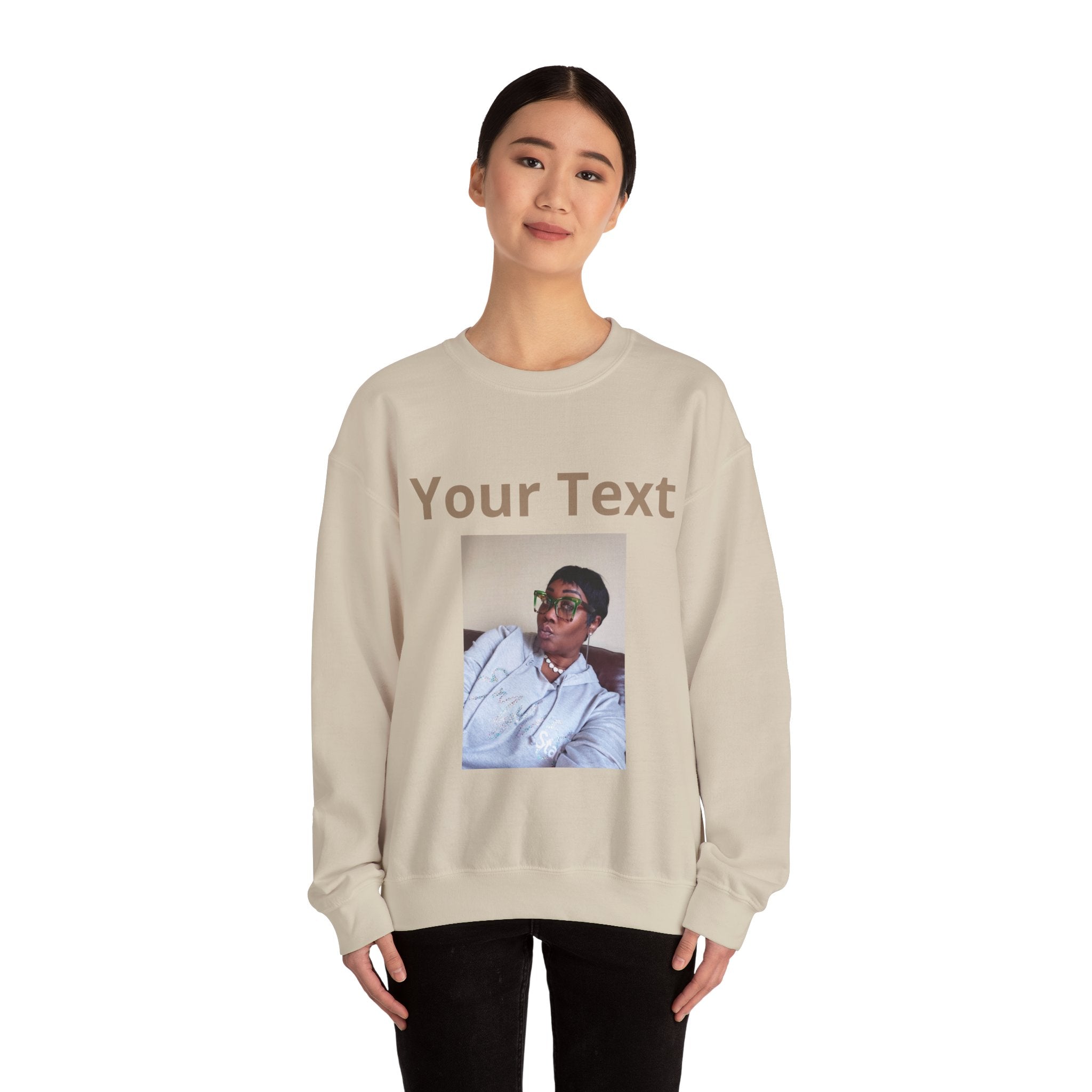 Customizable Front Photo/Text Crewneck Sweatshirt - Unisex Customizable Sweatshirt