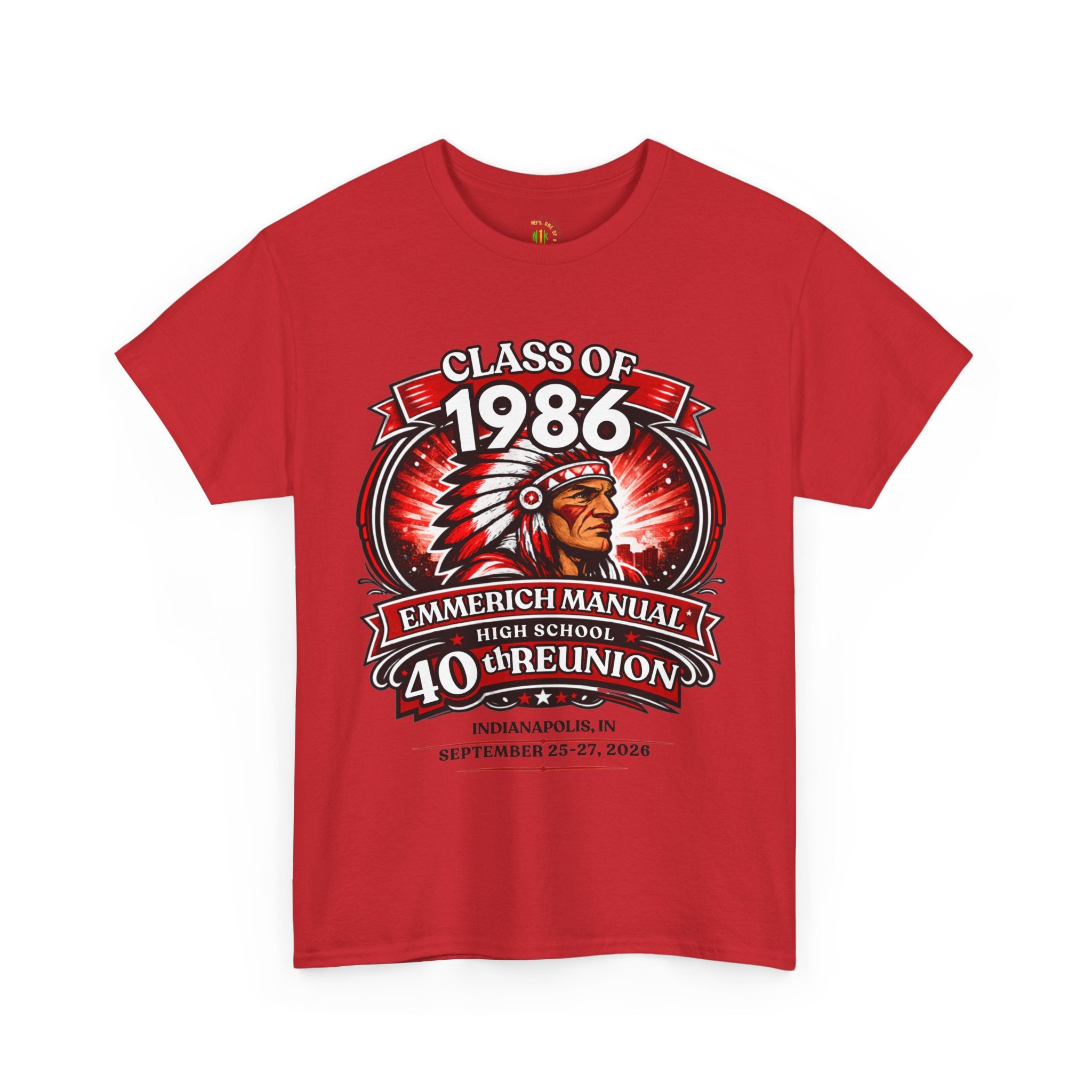 Upn to 5X Class of 1986 40th Reunion T-Shirt — Emmerich Manual High School Alumni Tee - Another Customized Smile
