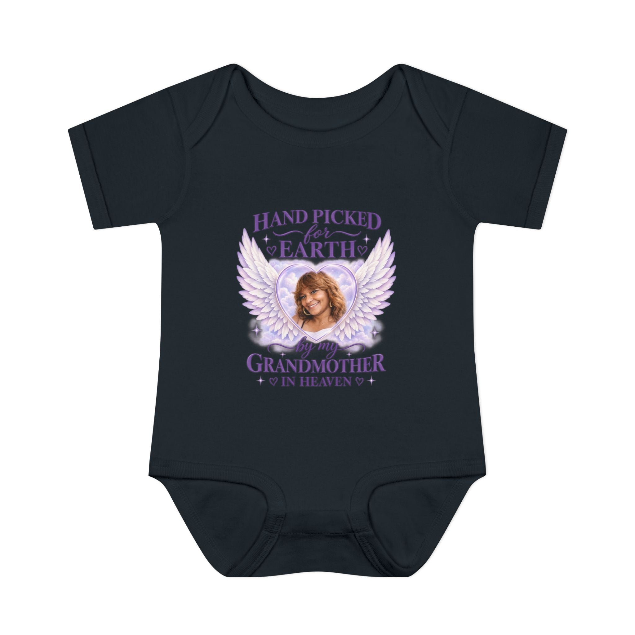 Mariah Infant Another Customized Smile Bodysuit "Handpicked for Earth by My Grandma in Heaven" – Memorial Baby Onesie