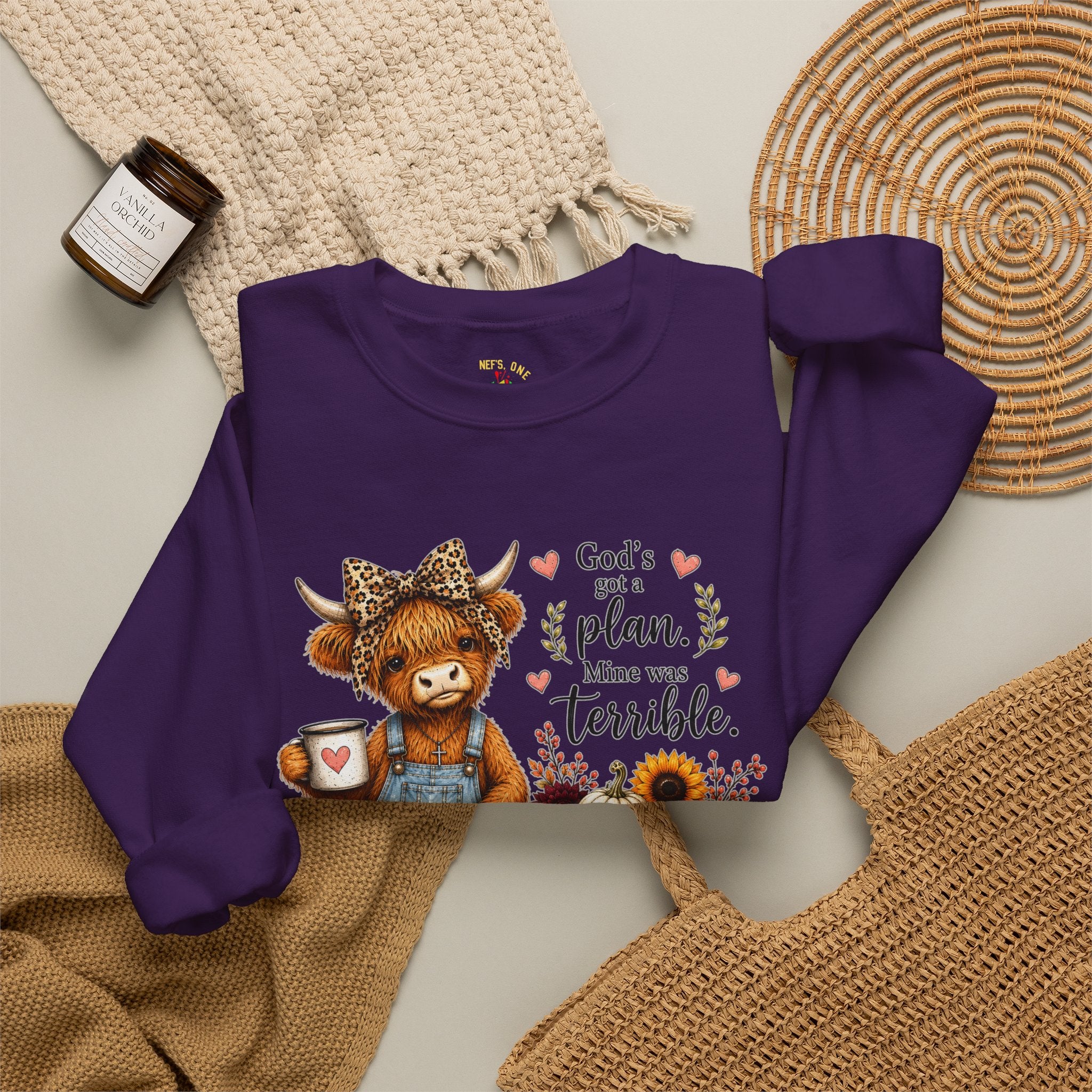 God’s Plan, Mine Was Terrible Bear Fall Crewneck Sweatshirt