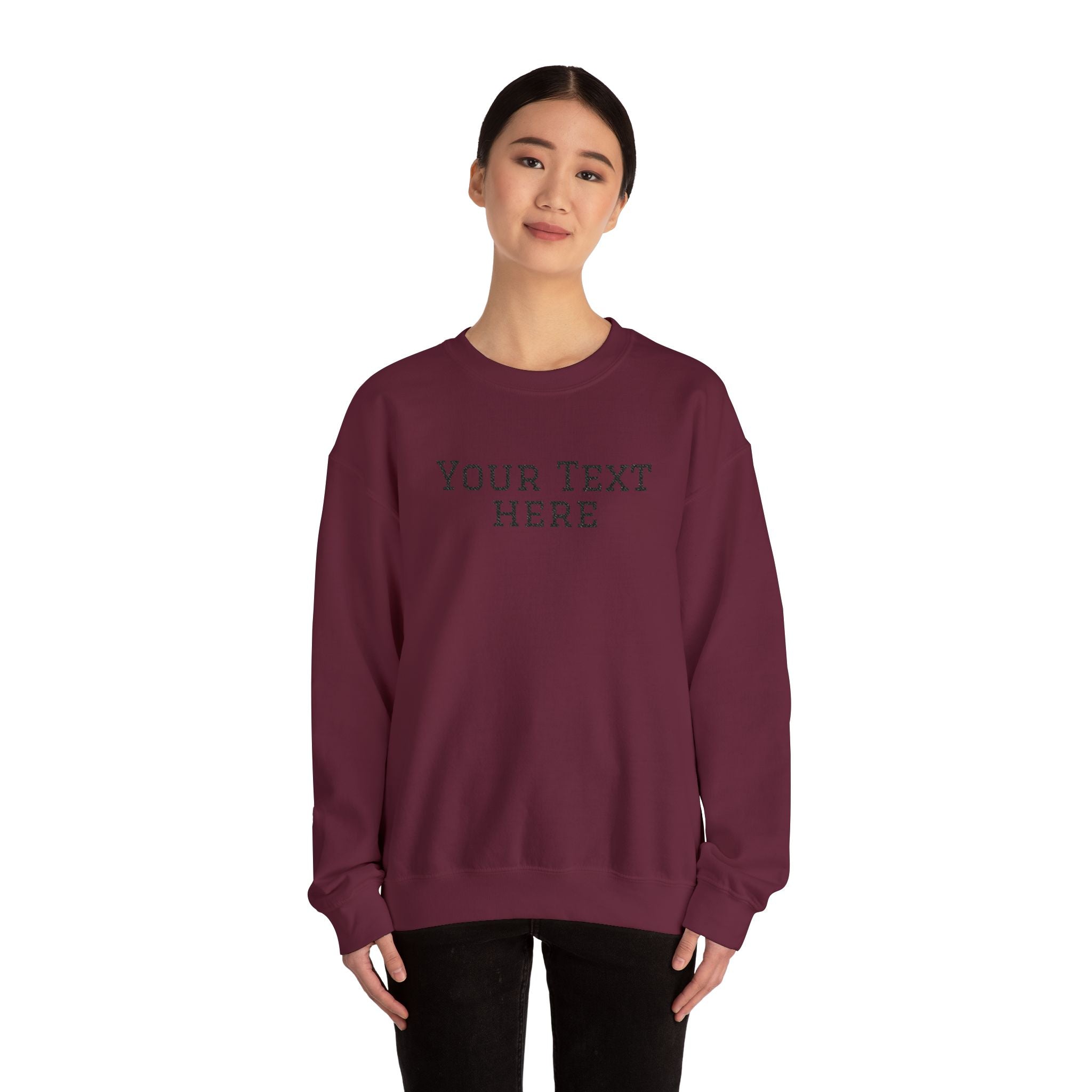 Custom Embroidered Text Crewneck Sweatshirt