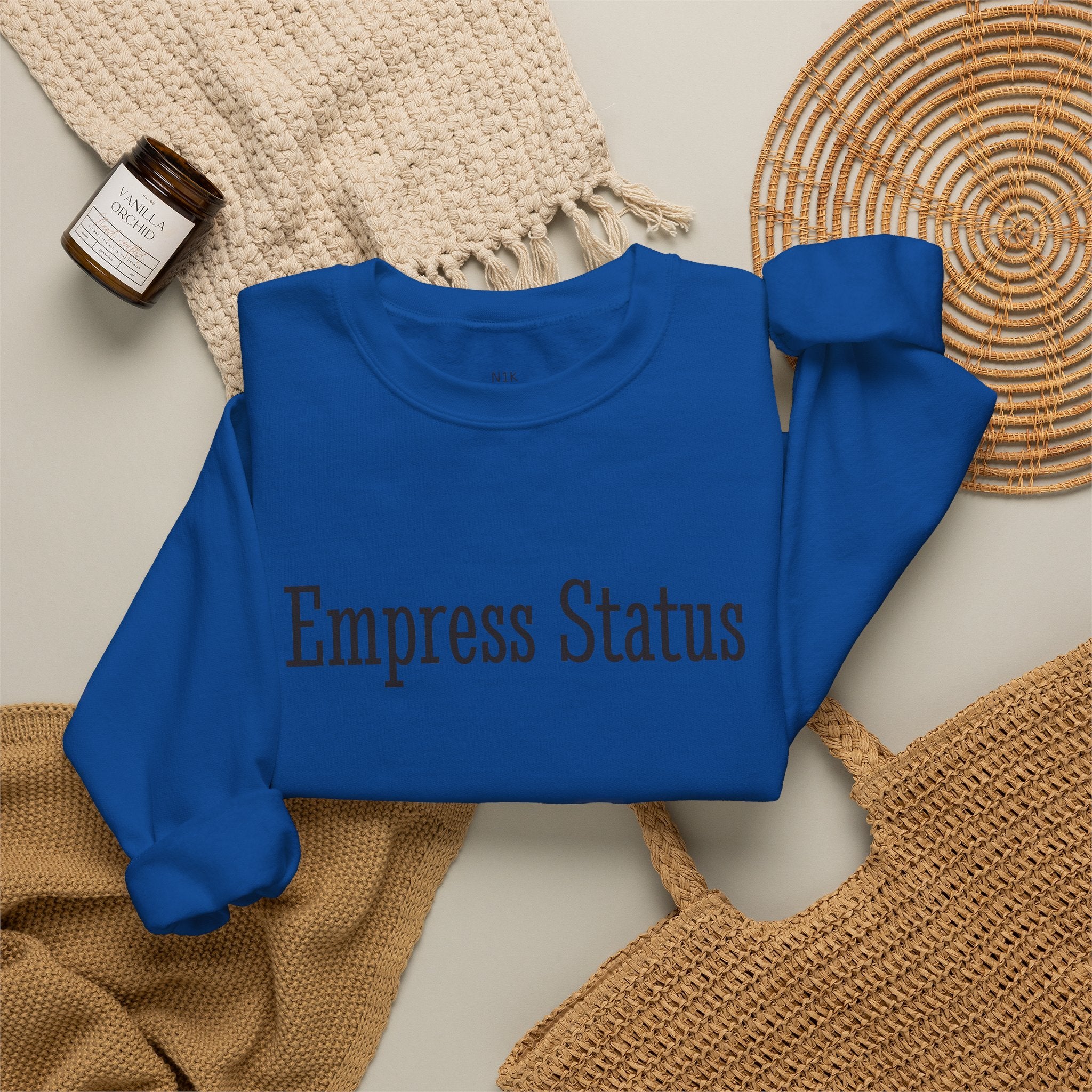 Empress Status Black Glitter Print Unisex Heavy Blend™ Crewneck Sweatshirt