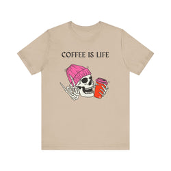 Skeleton Coffee Is Life Unisex Jersey Short Sleeve Tee