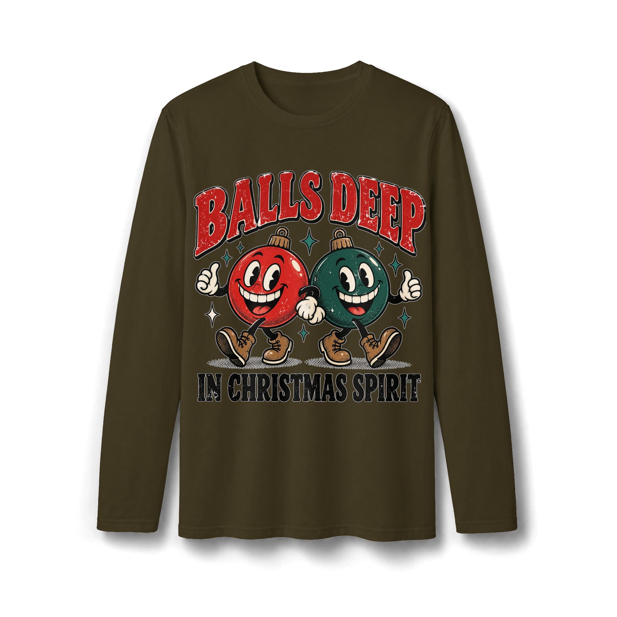 Balls Deep in Christmas Spirit Long Sleeve T-Shirt
