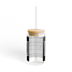 Unks Catering Custom Sipper Glass, 16oz | Retro Glass Drinkware, Cute Water Cup, Eco-Friendly Beverage Container, Ideal Gift for Friends, Summer Fun