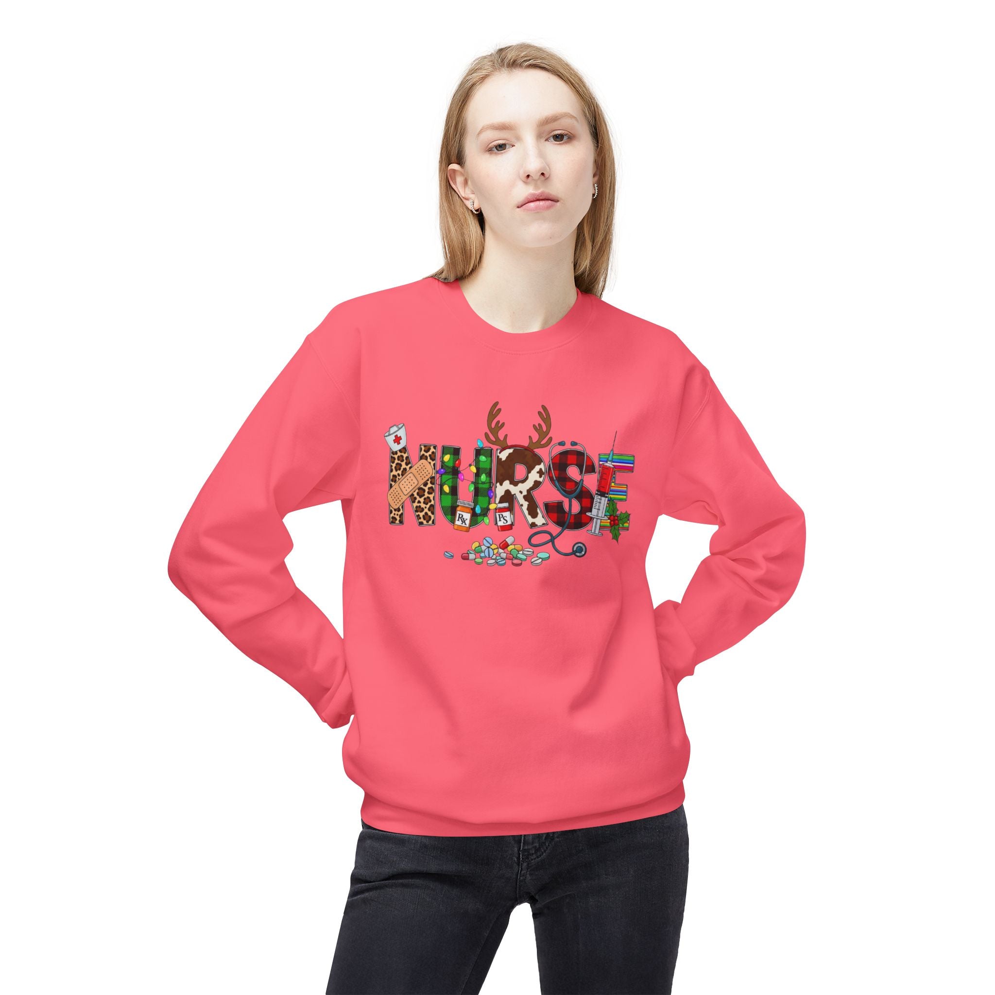 Nurse Christmas Crewneck Sweatshirt – Festive Medical Holiday Gift