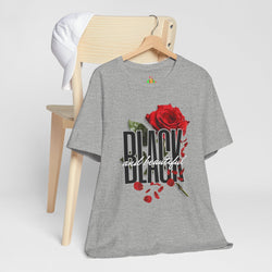 Black and Beautiful Unisex Tee, Floral Graphic Tee, Trendy T-Shirt, Gift for Her, Everyday Wear, Casual Style