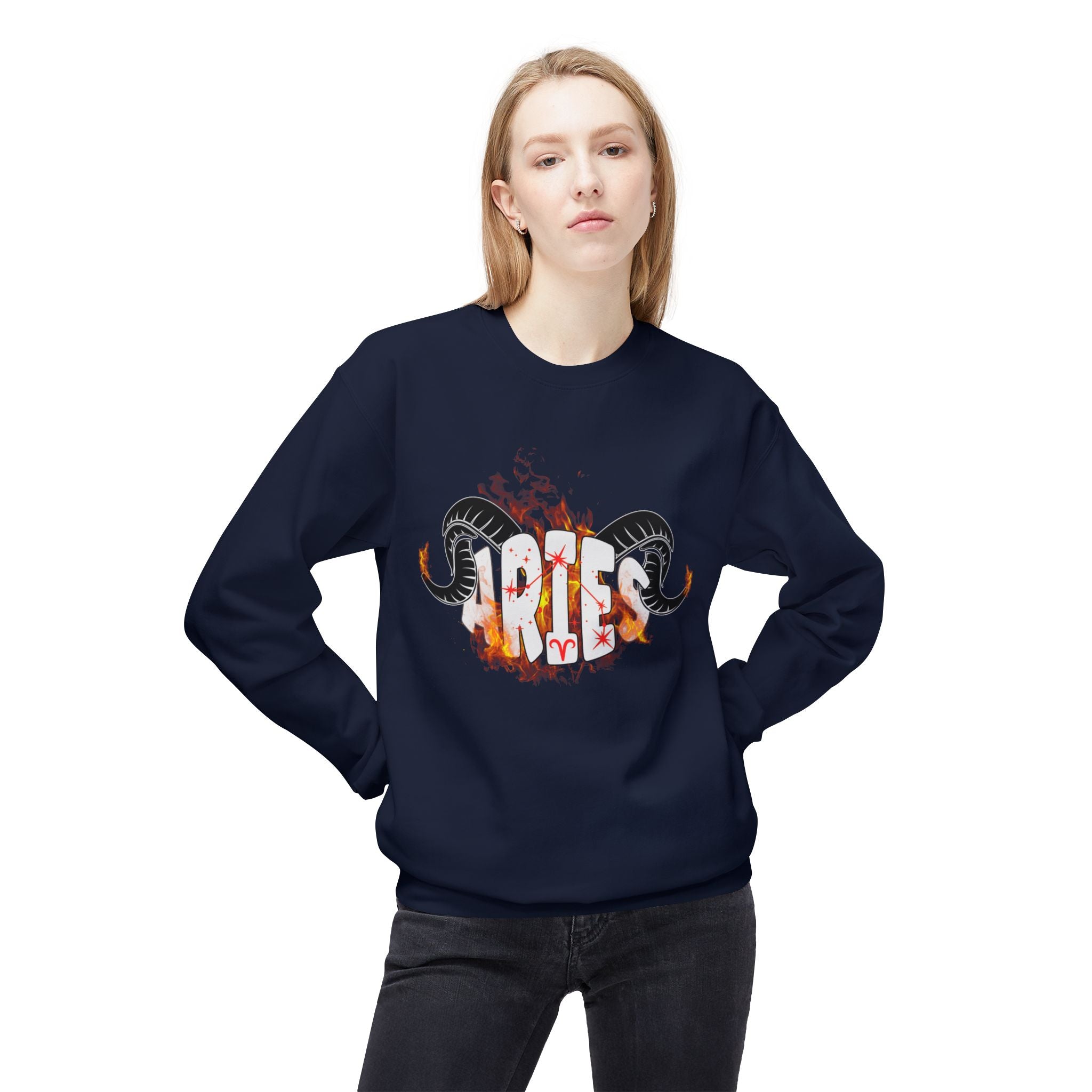 Aries on Fire Unisex Crewneck Sweatshirt