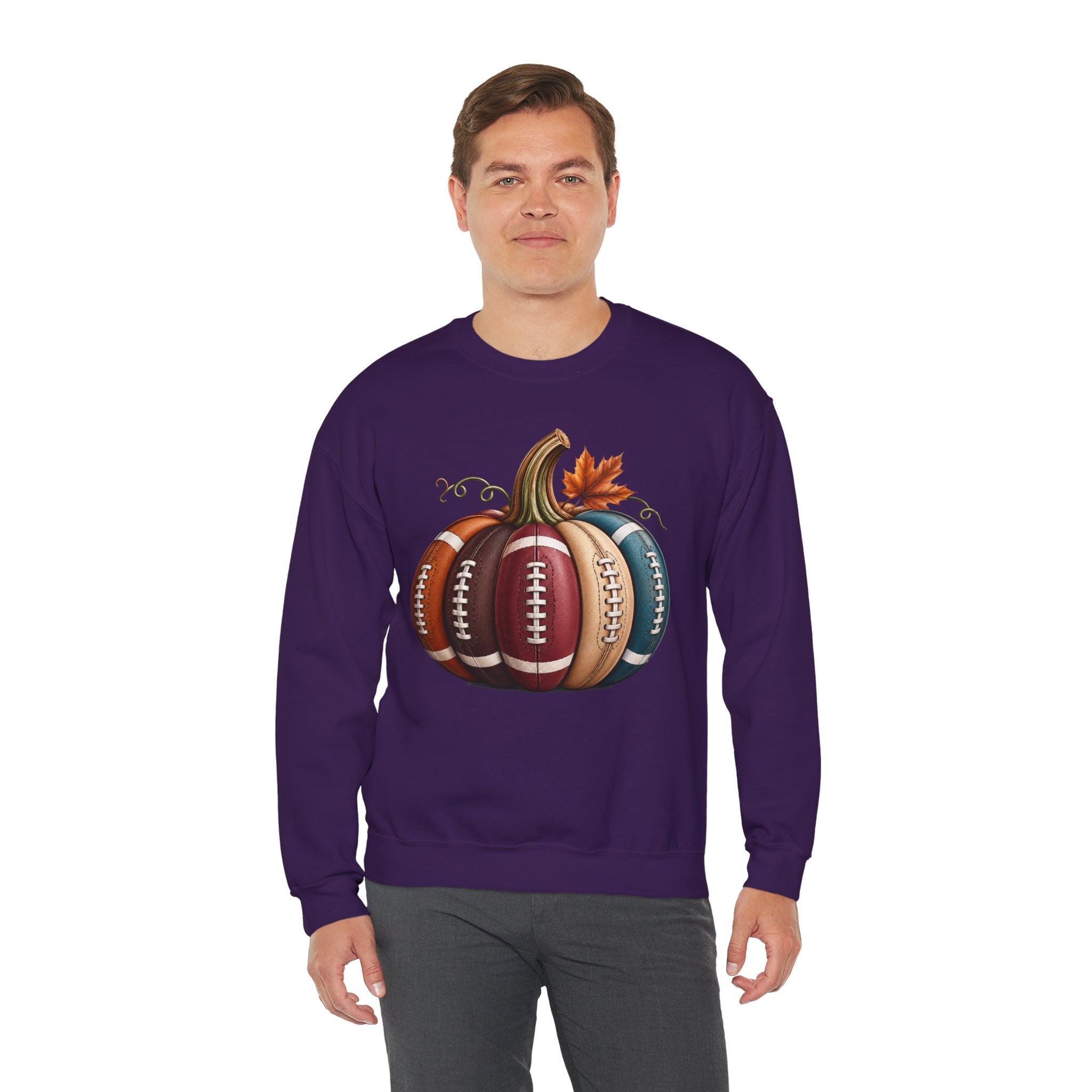 Fall Football Pumpkin Crewneck Sweatshirt