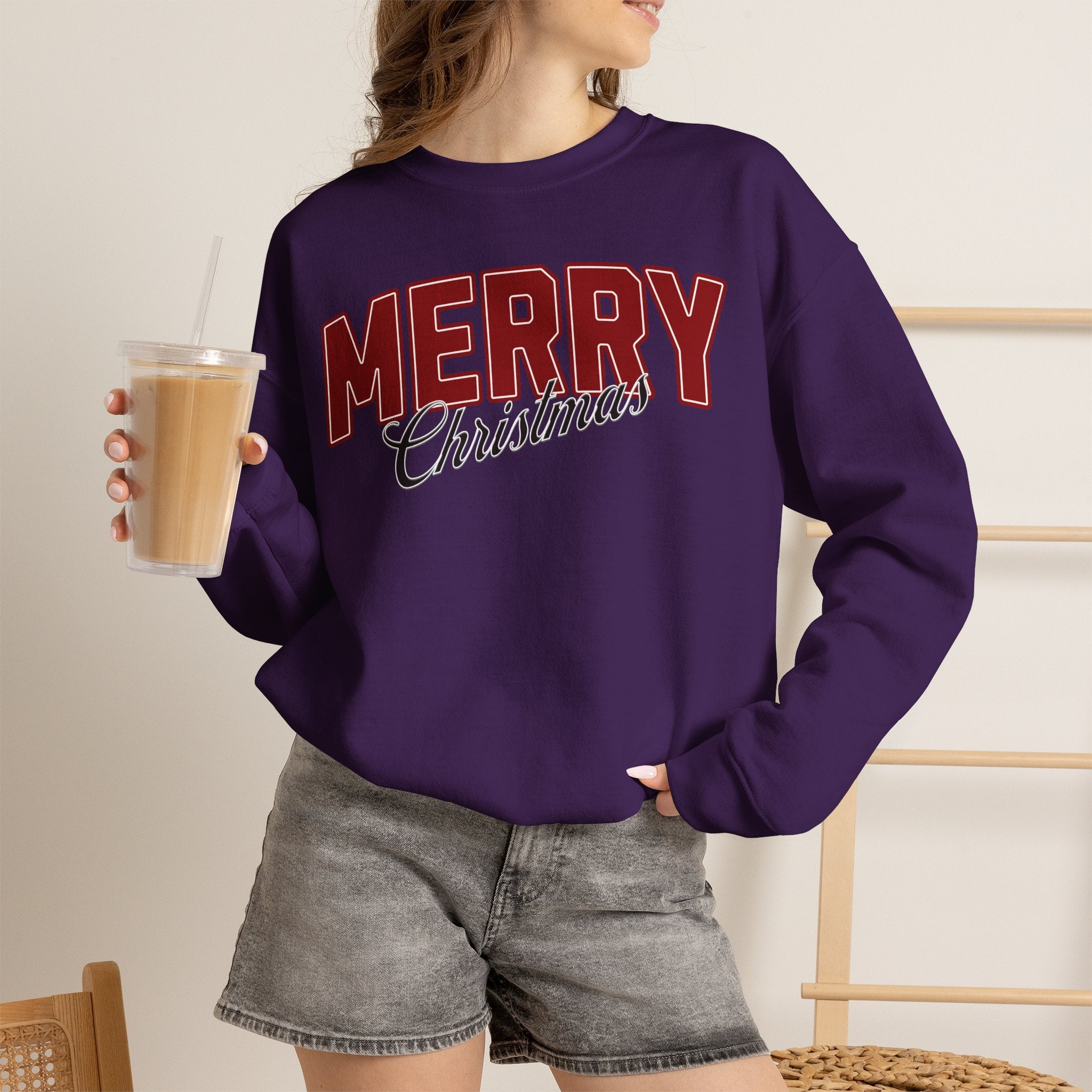Merry Christmas Personalized Family Name Sweatshirt