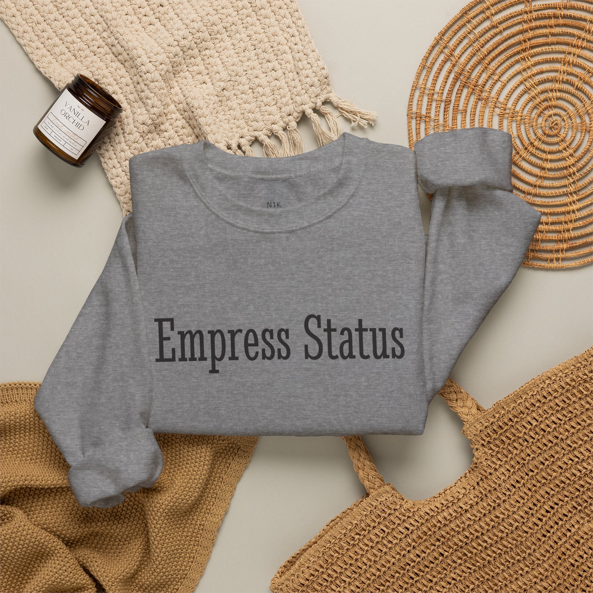 Empress Status Black Glitter Print Unisex Heavy Blend™ Crewneck Sweatshirt
