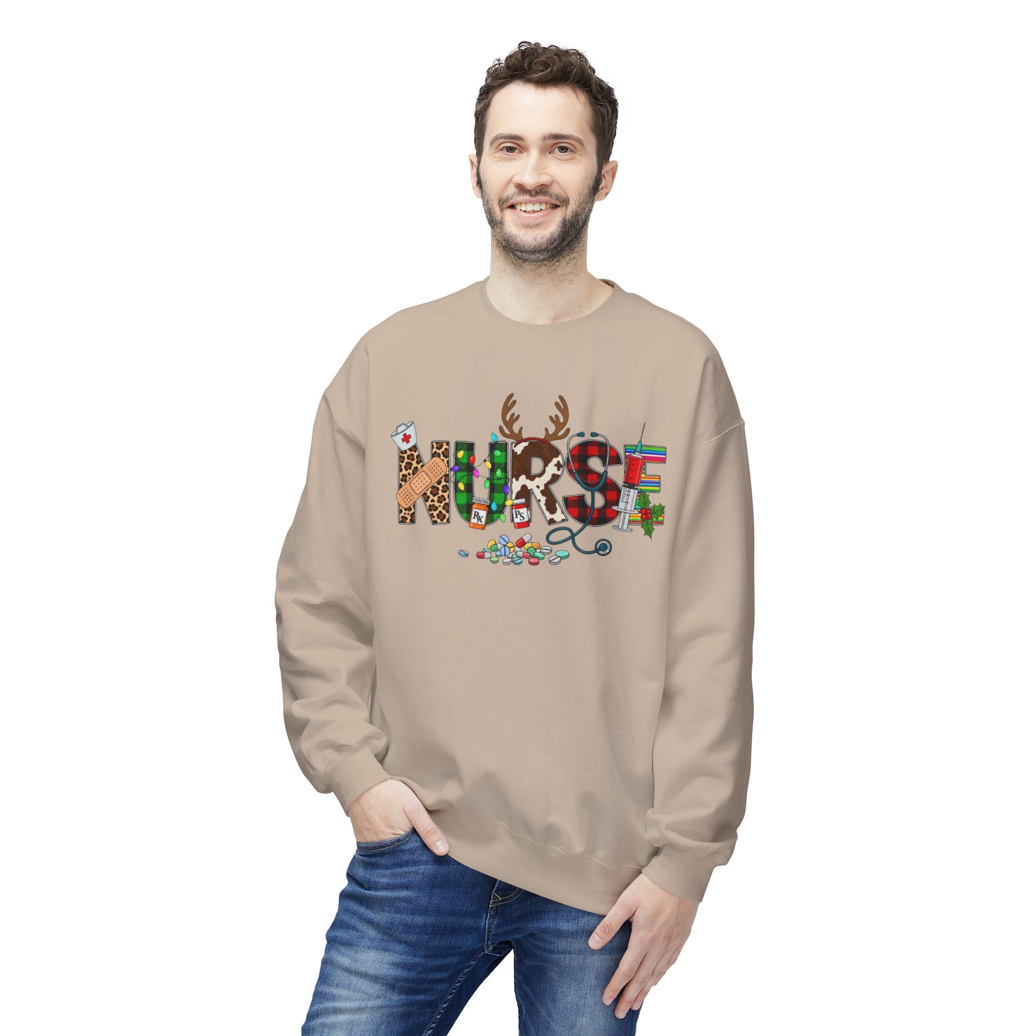 Nurse Christmas Crewneck Sweatshirt – Festive Medical Holiday Gift
