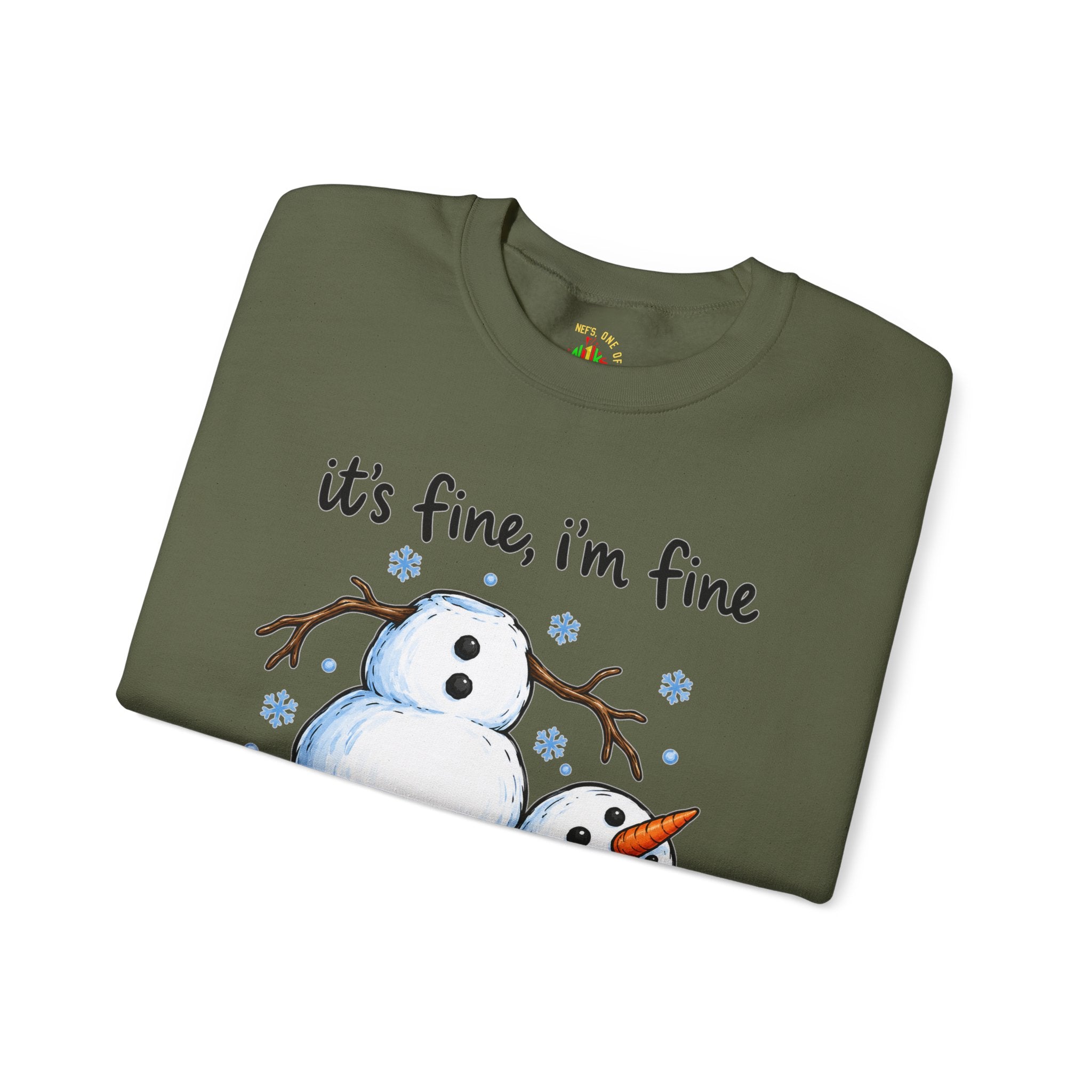 It’s Fine, I’m Fine, Everything Is Fine Snowman Christmas Sweatshirt
