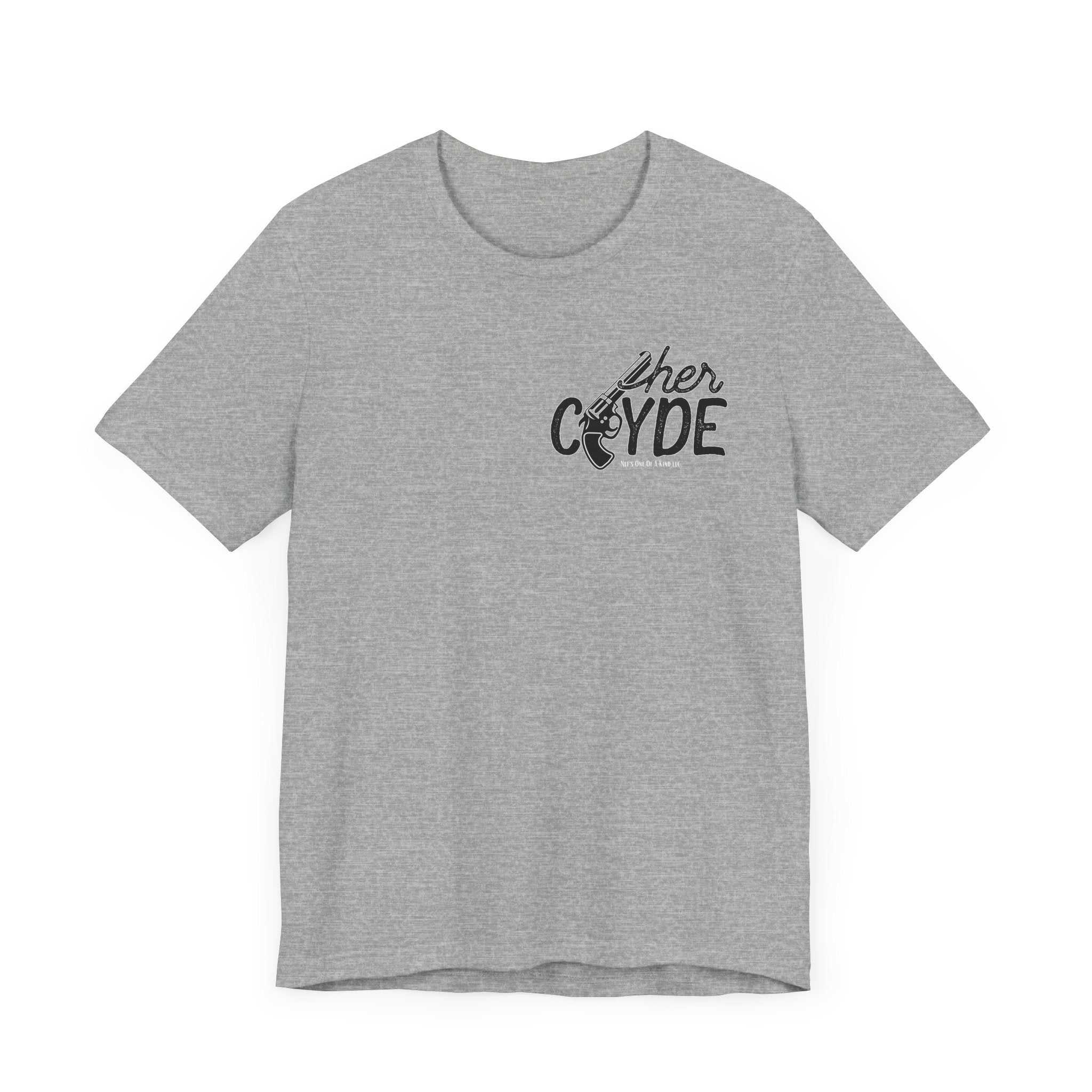 Her Clyde with Bonnie Valentine Casual Soft Unisex Jersey Crew Neck ShT-ShirtBonnie Valentine Casual Soft Unisex Jersey Crew Neck Short Sleeve Tee