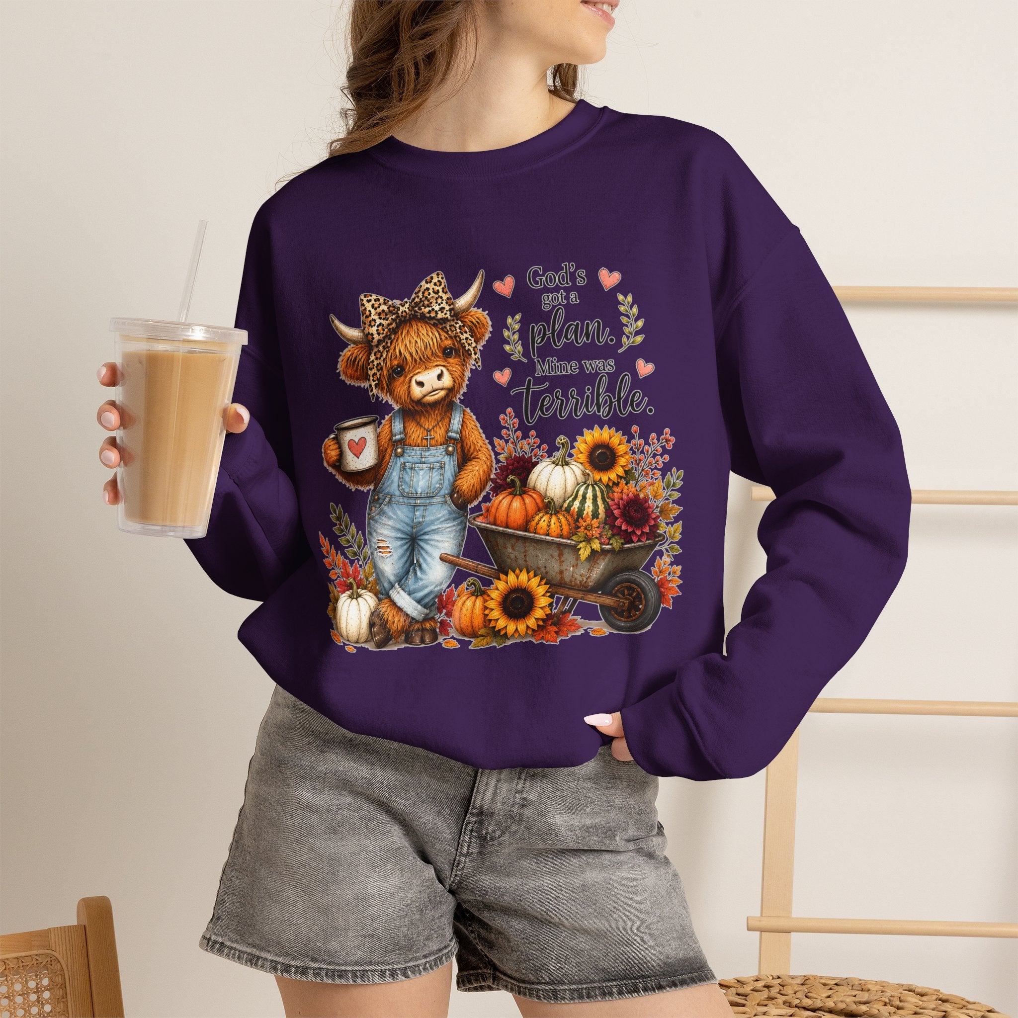 God’s Plan, Mine Was Terrible Bear Fall Crewneck Sweatshirt