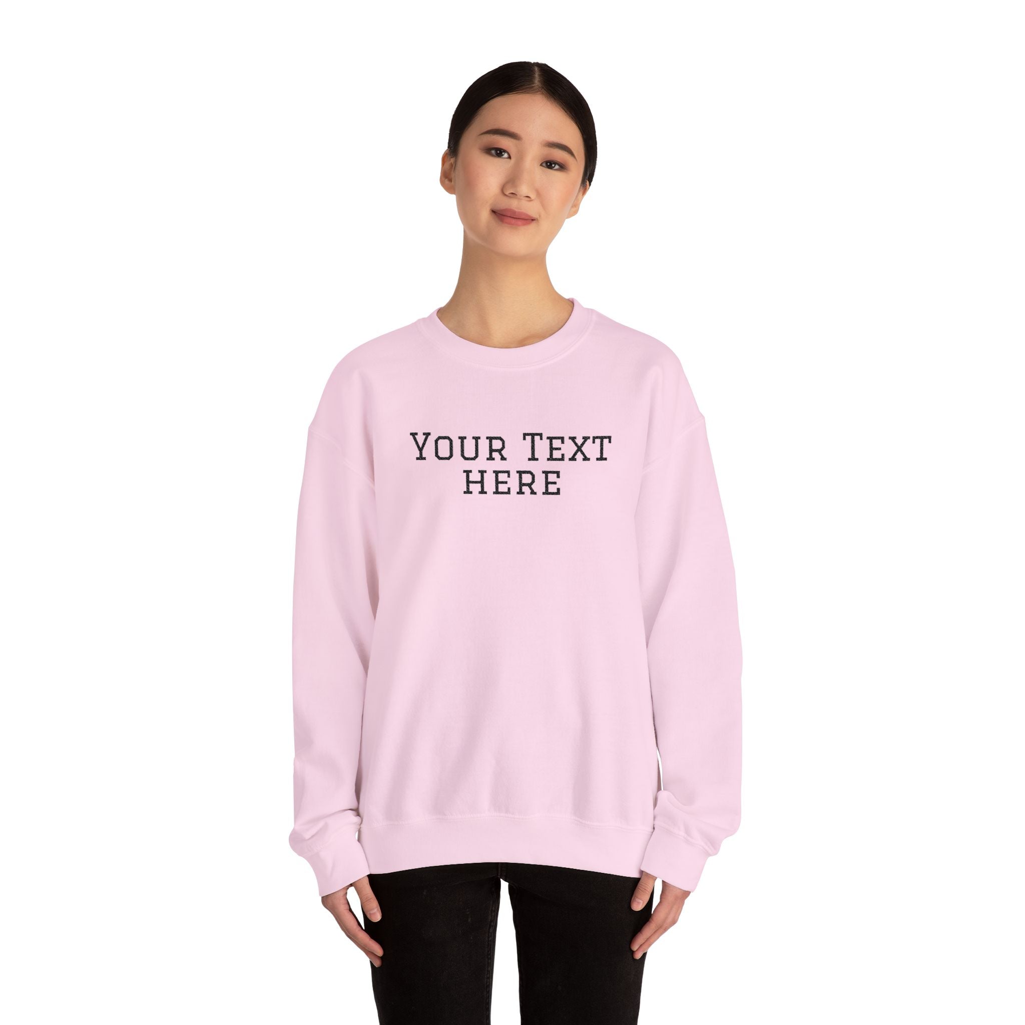 Custom Embroidered Text Crewneck Sweatshirt