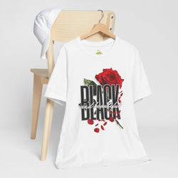 Black and Beautiful Unisex Tee, Floral Graphic Tee, Trendy T-Shirt, Gift for Her, Everyday Wear, Casual Style