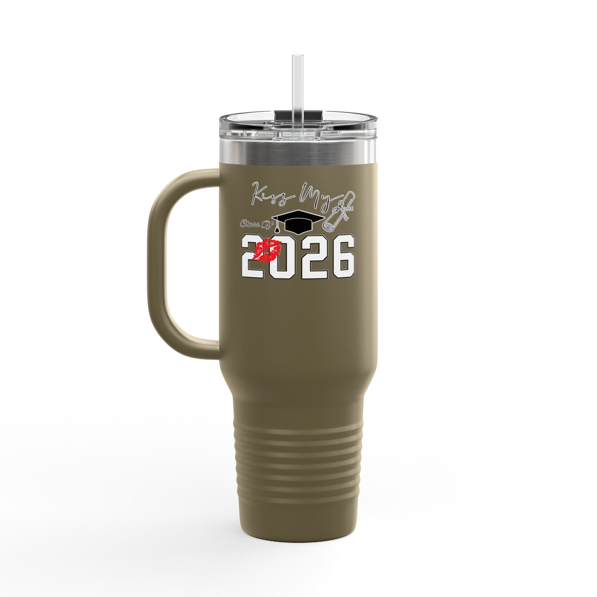 2026 Insulated Travel Mug, 40oz, Stylish Drinkware for On-the-Go, Ideal for Graduations, Hot & Cold Beverages, Outdoor Adventures