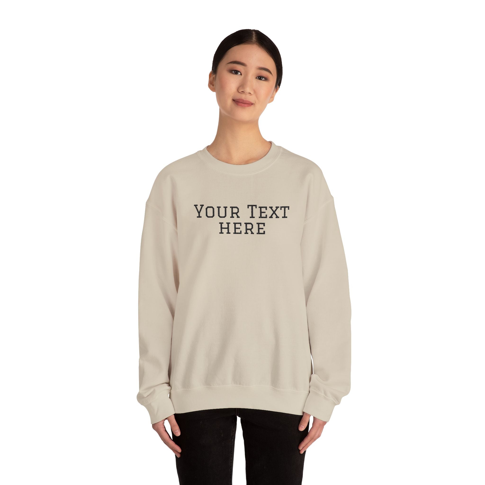 Custom Embroidered Text Crewneck Sweatshirt