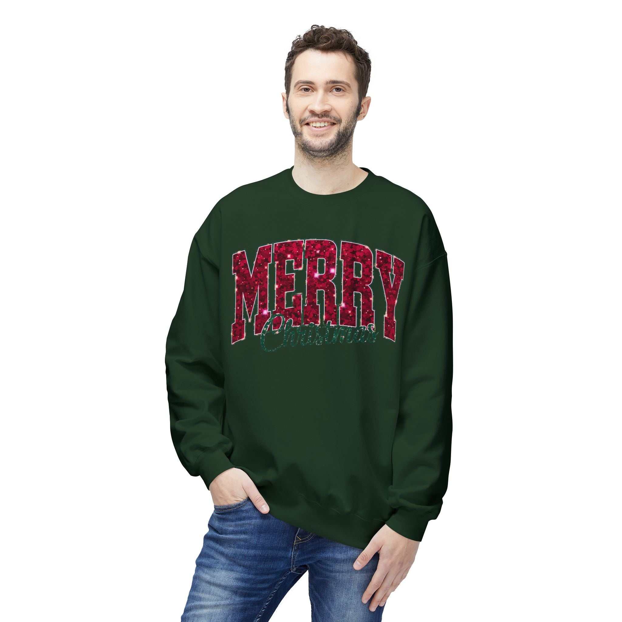 Merry Christmas Plaid Crewneck SweatshirtSweatshirtMerry Christmas Plaid