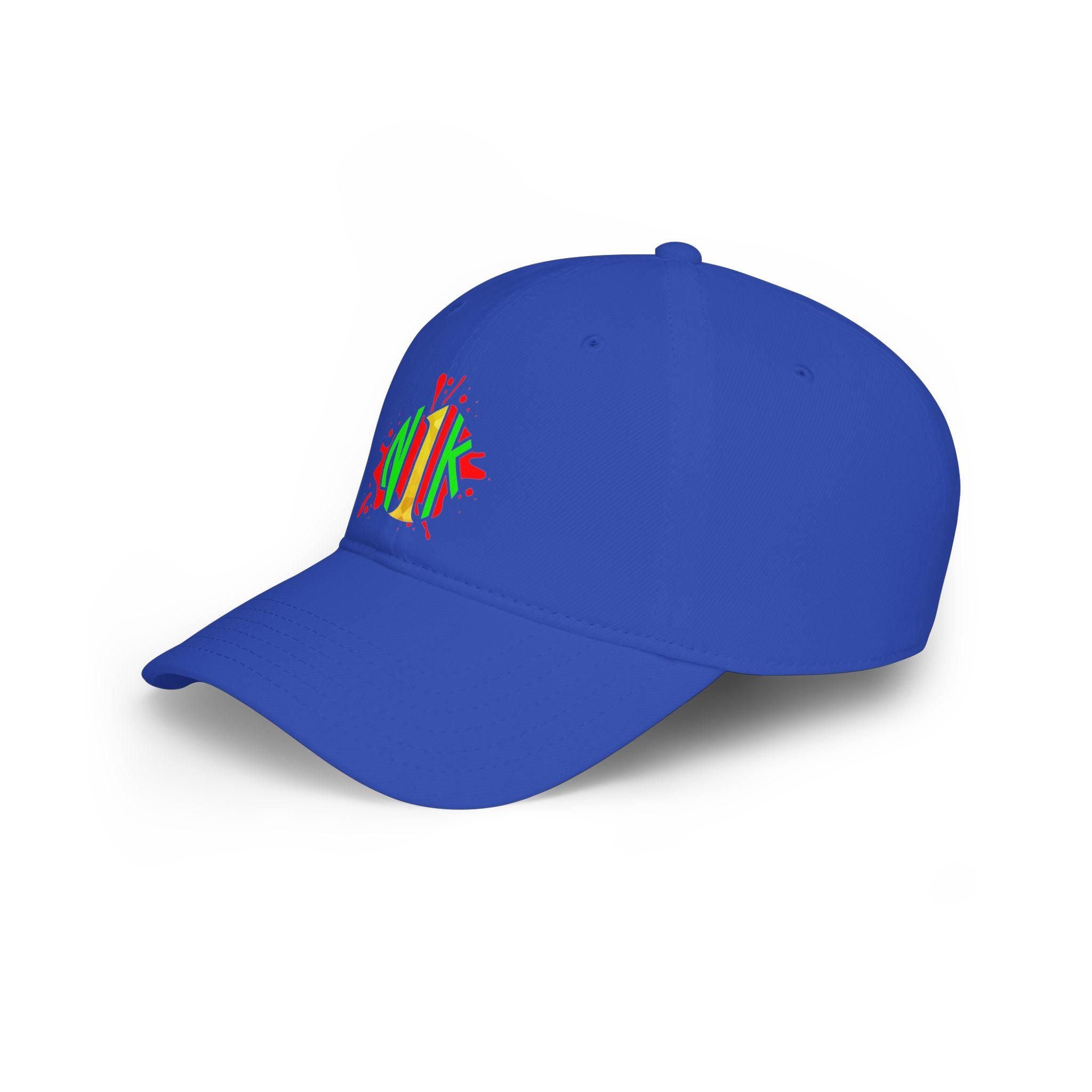 Custom Logo Low Profile Baseball Cap — Retro Splash Embroidered Logo