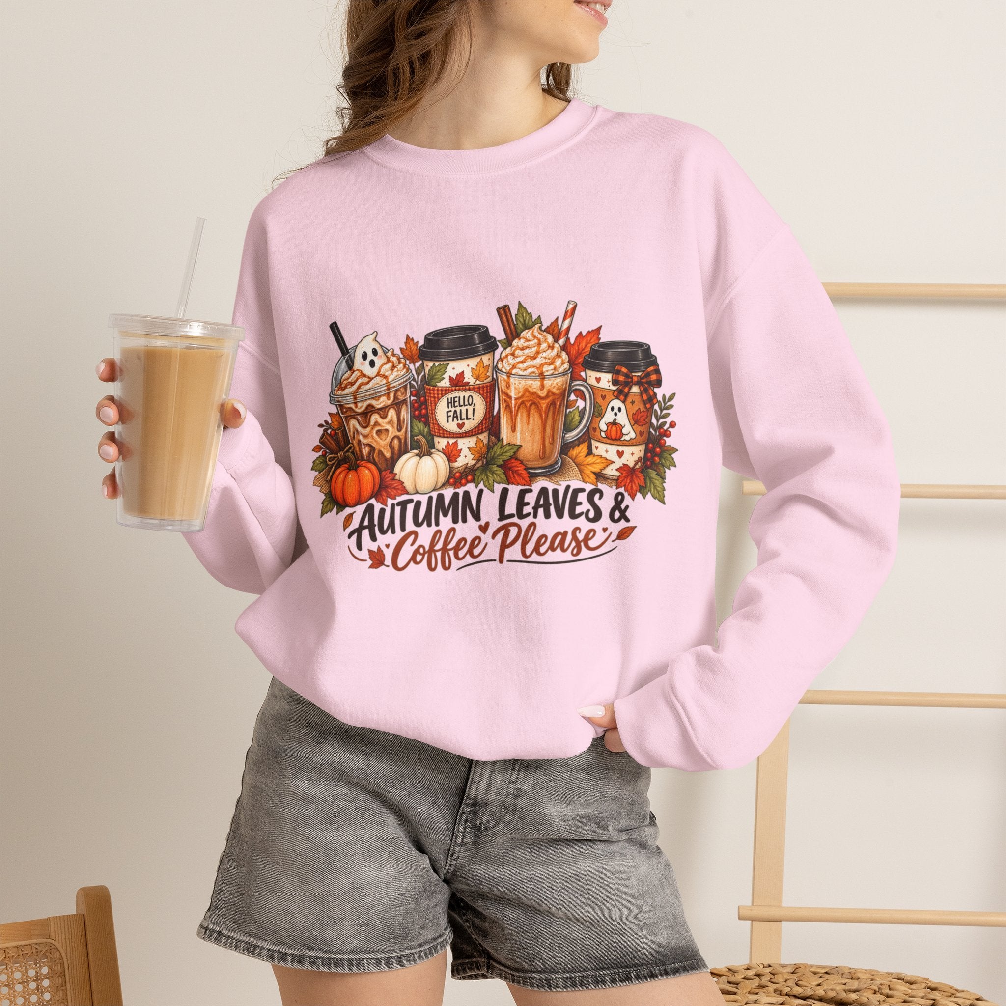Autumn Leaves & Coffee Please Sweatshirt