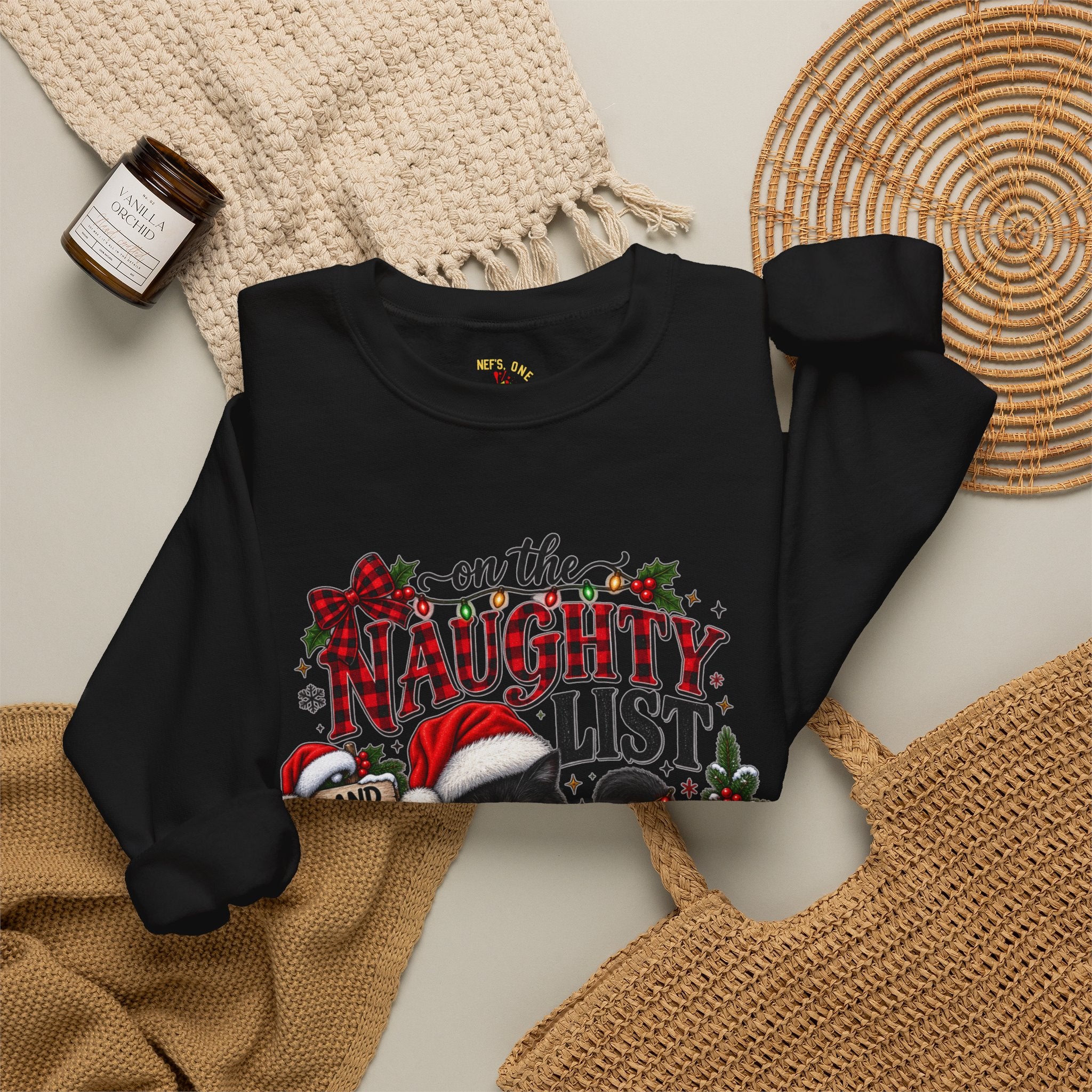On the Naughty List Christmas Crewneck Sweatshirt