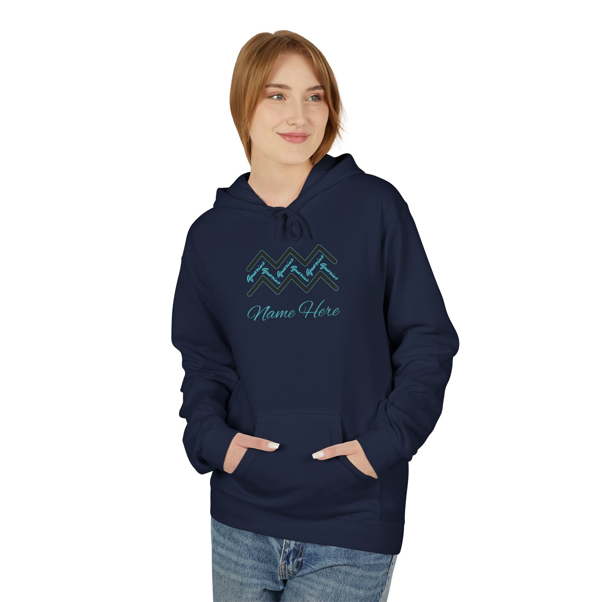 Customizable Aquarius Zodiac Hoodie — "Your Name Here" Watering Design