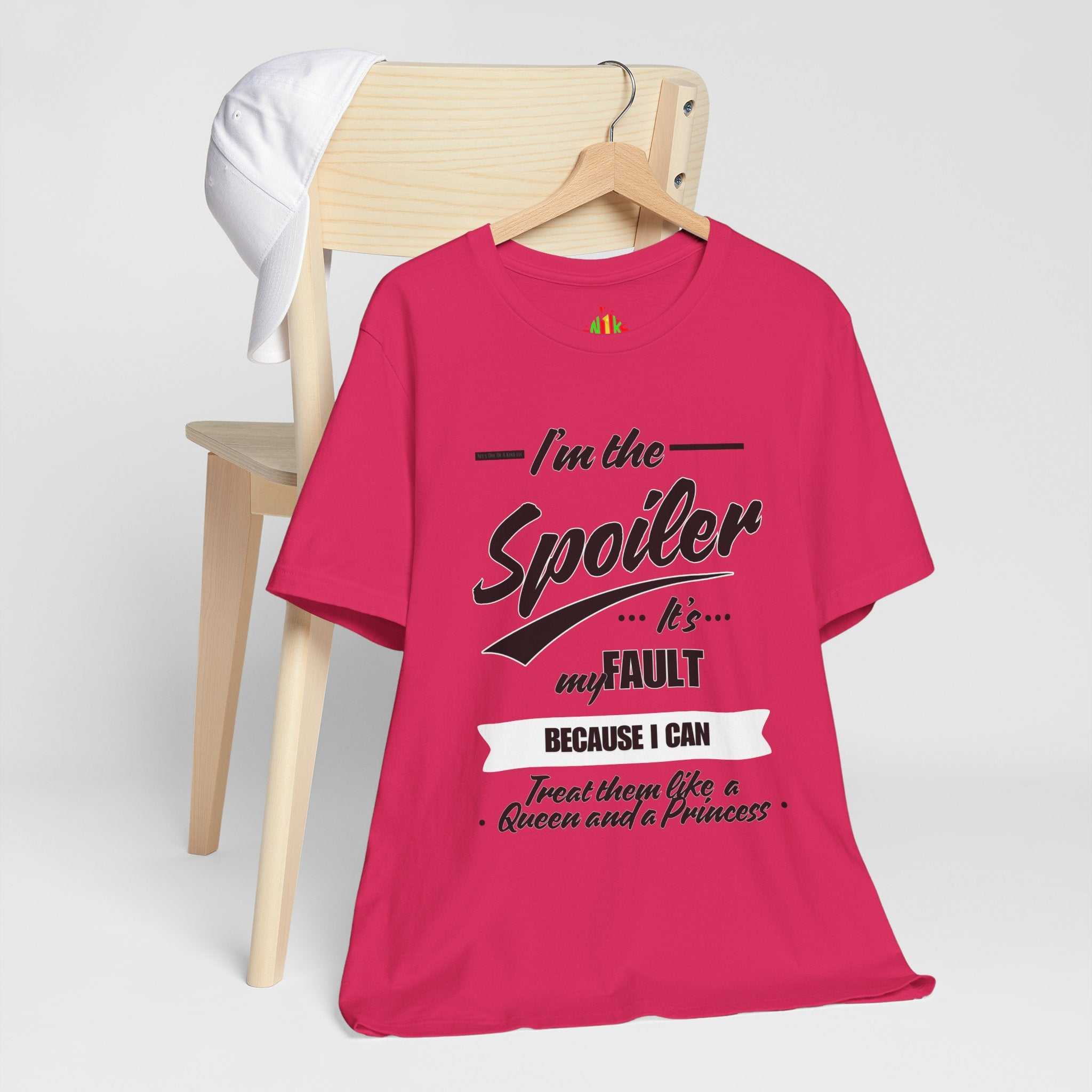 He's the Spoiler Unisex Jersey Tee - Express love for his Queen and PrT-ShirtHe’s the Spoiler Unisex Jersey Tee