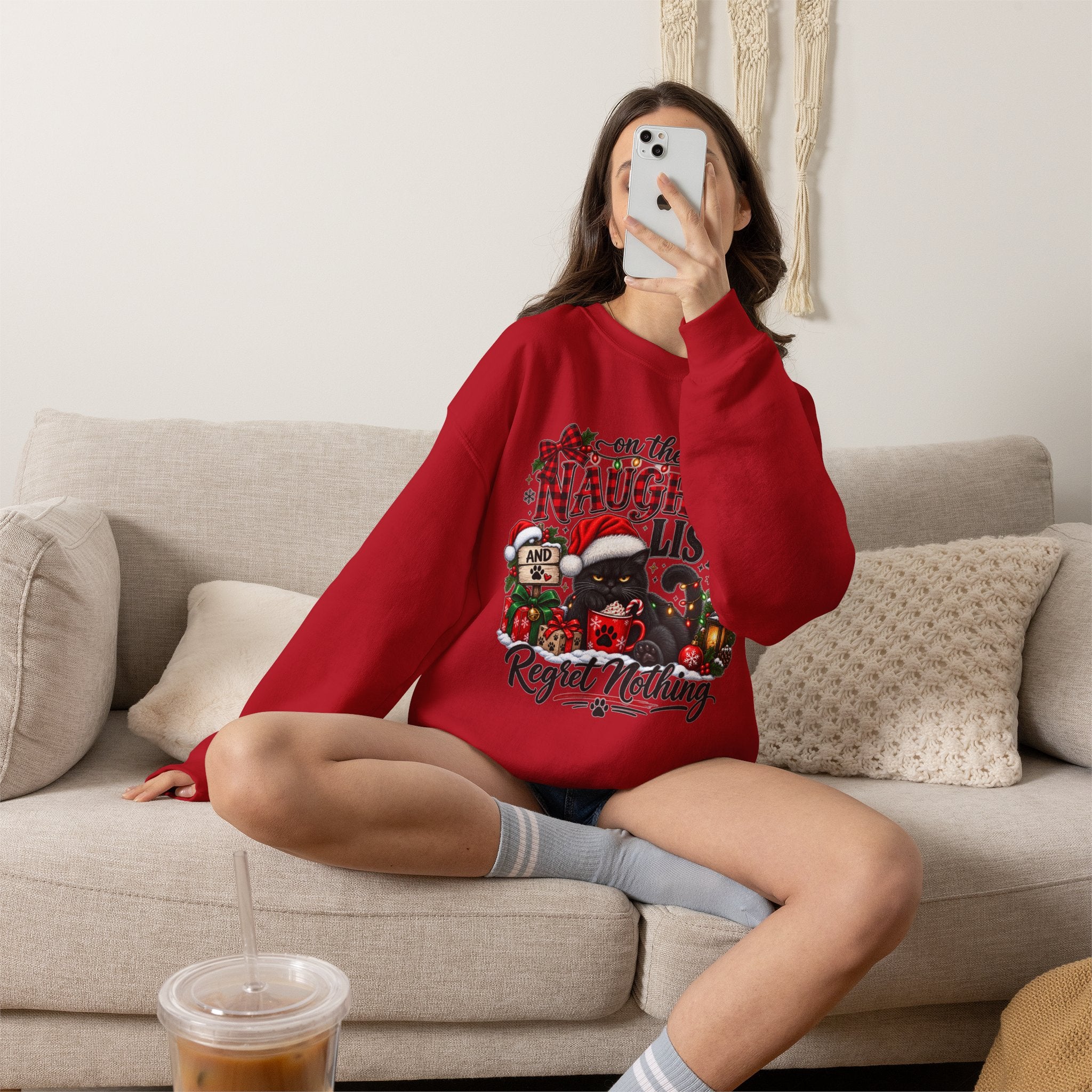 On the Naughty List Christmas Crewneck Sweatshirt