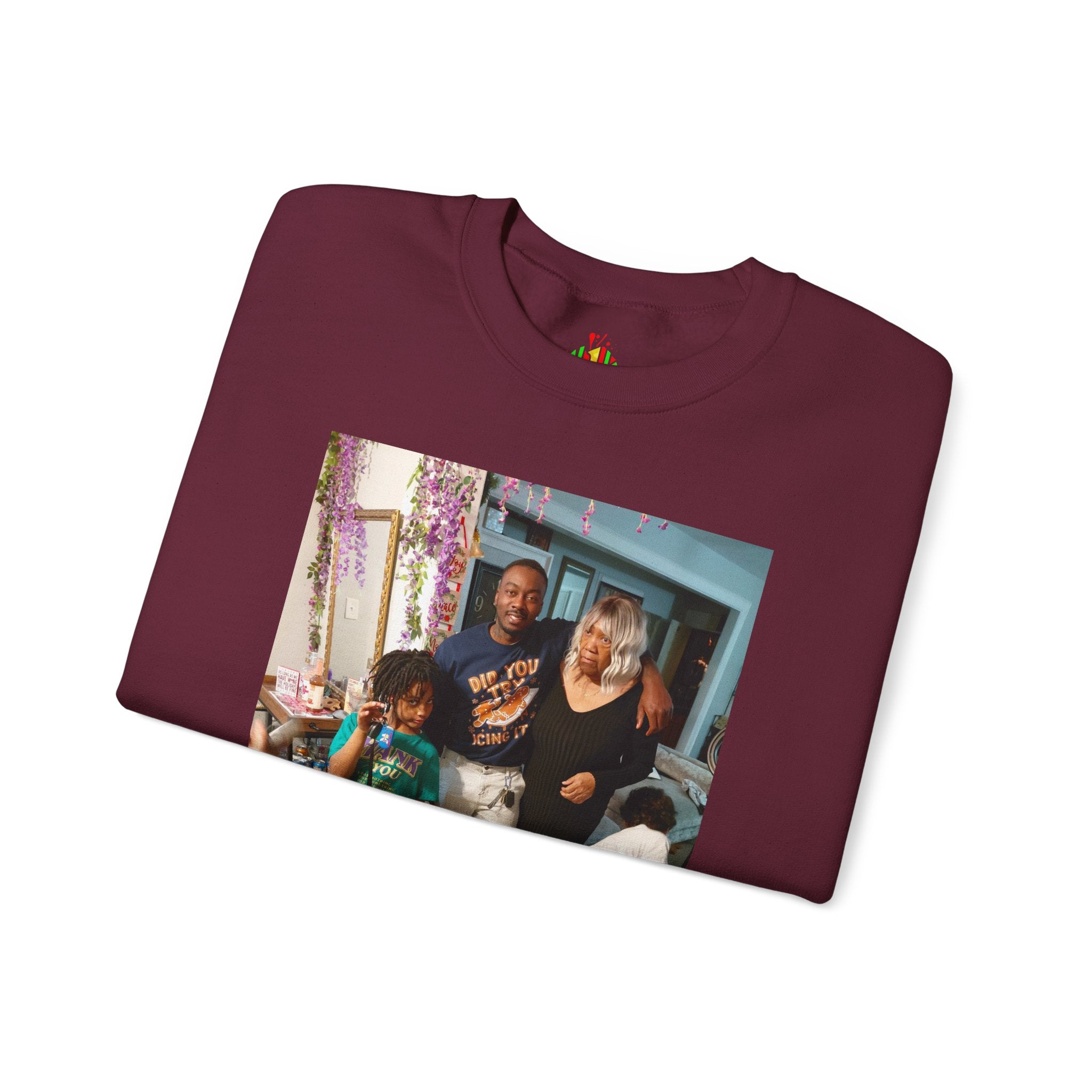 Personalized Photo Crewneck Sweatshirt — Custom Photo Front, 'Add Text' Back
