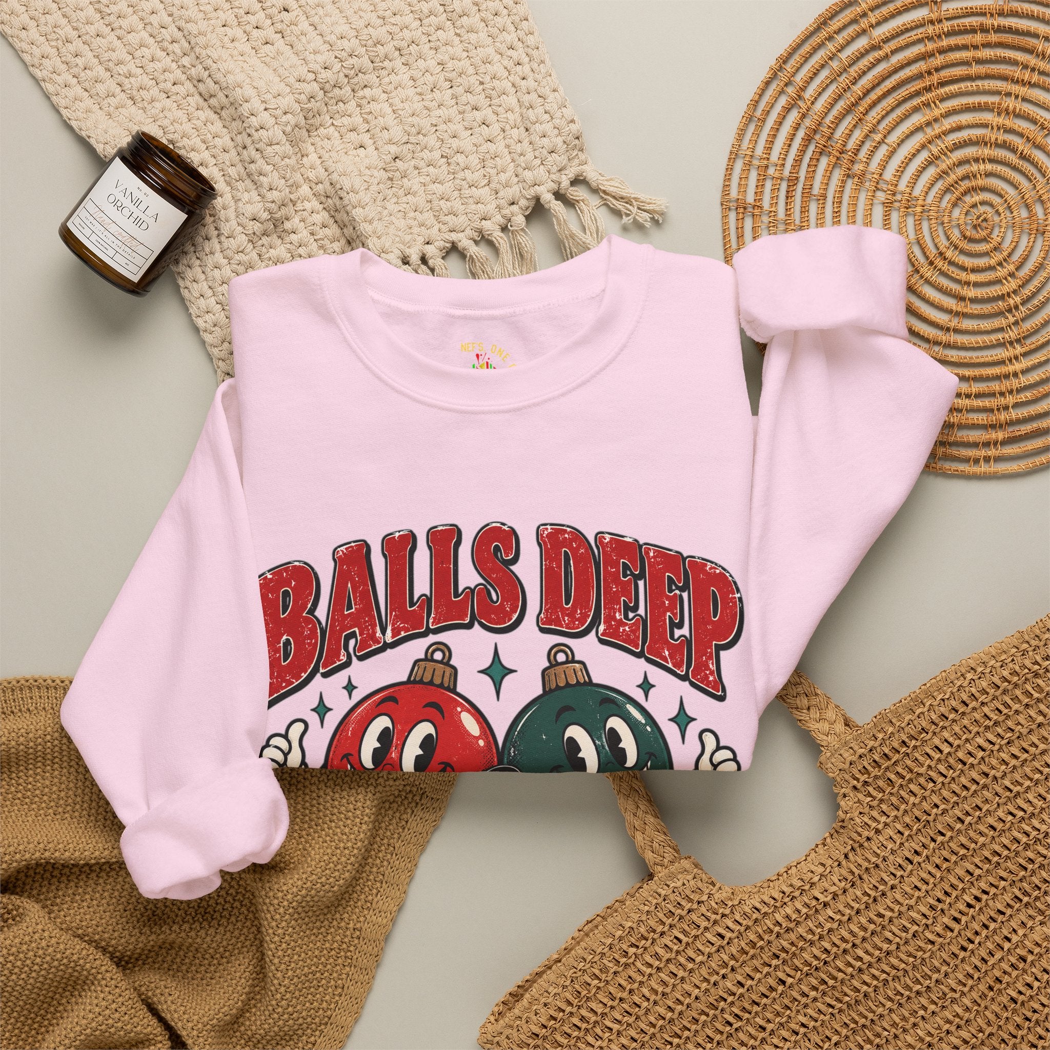 Balls Deep in Christmas Spirit Crewneck Sweatshirt