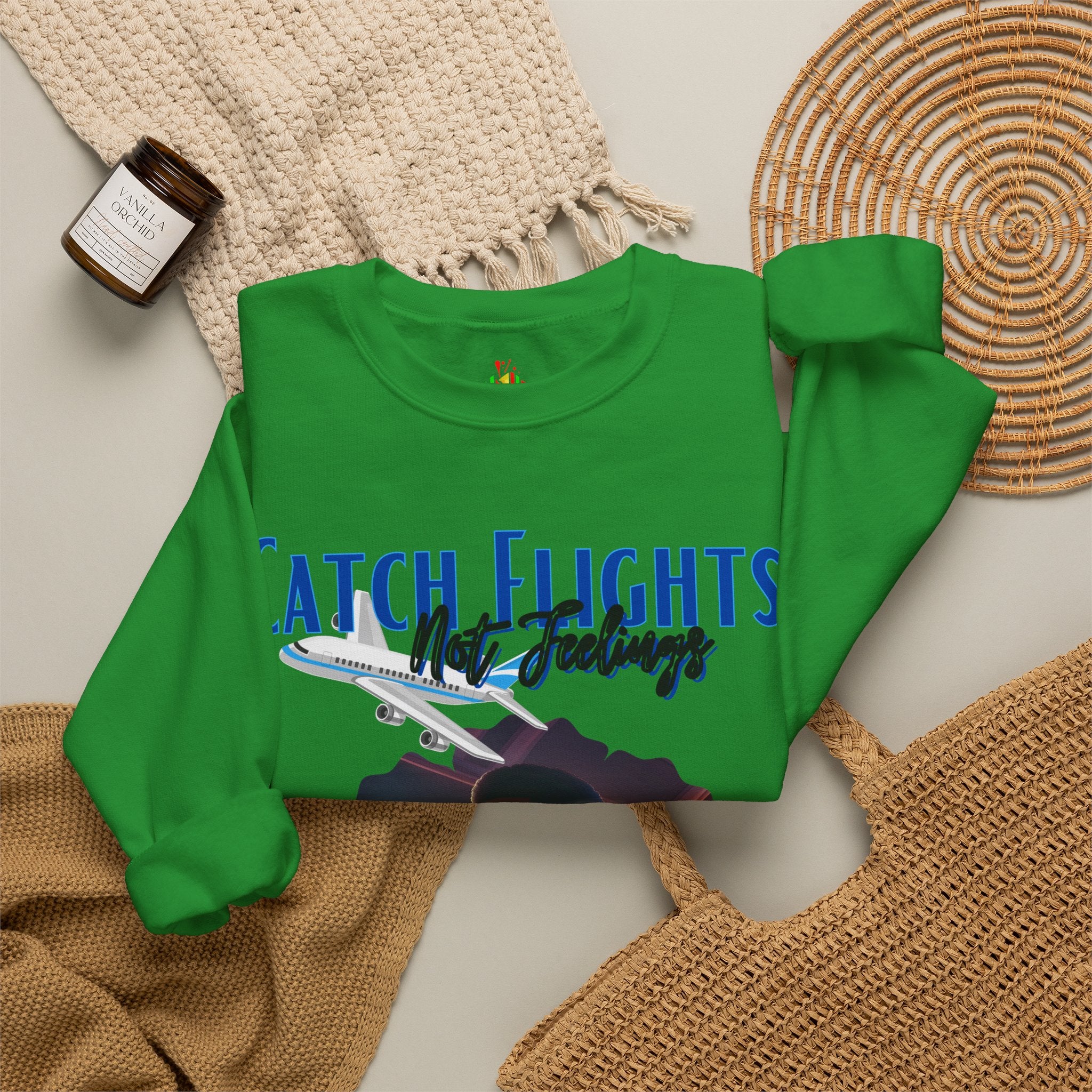 Catch flights not feelings Unisex Heavy Blend™ Crewneck Sweatshirt