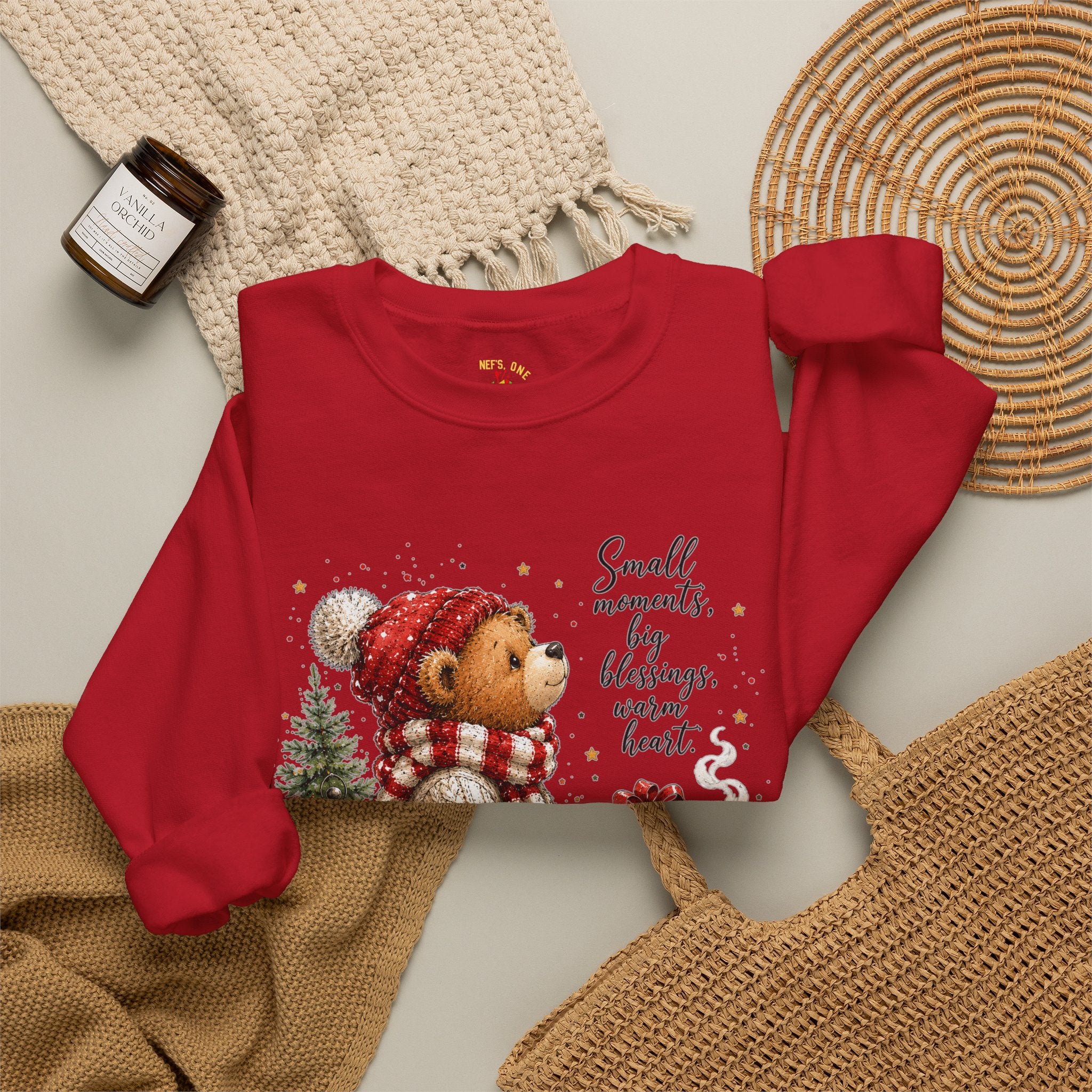 Christmas Bear Crewneck Sweatshirt – Cozy Holiday Teddy Bear Design