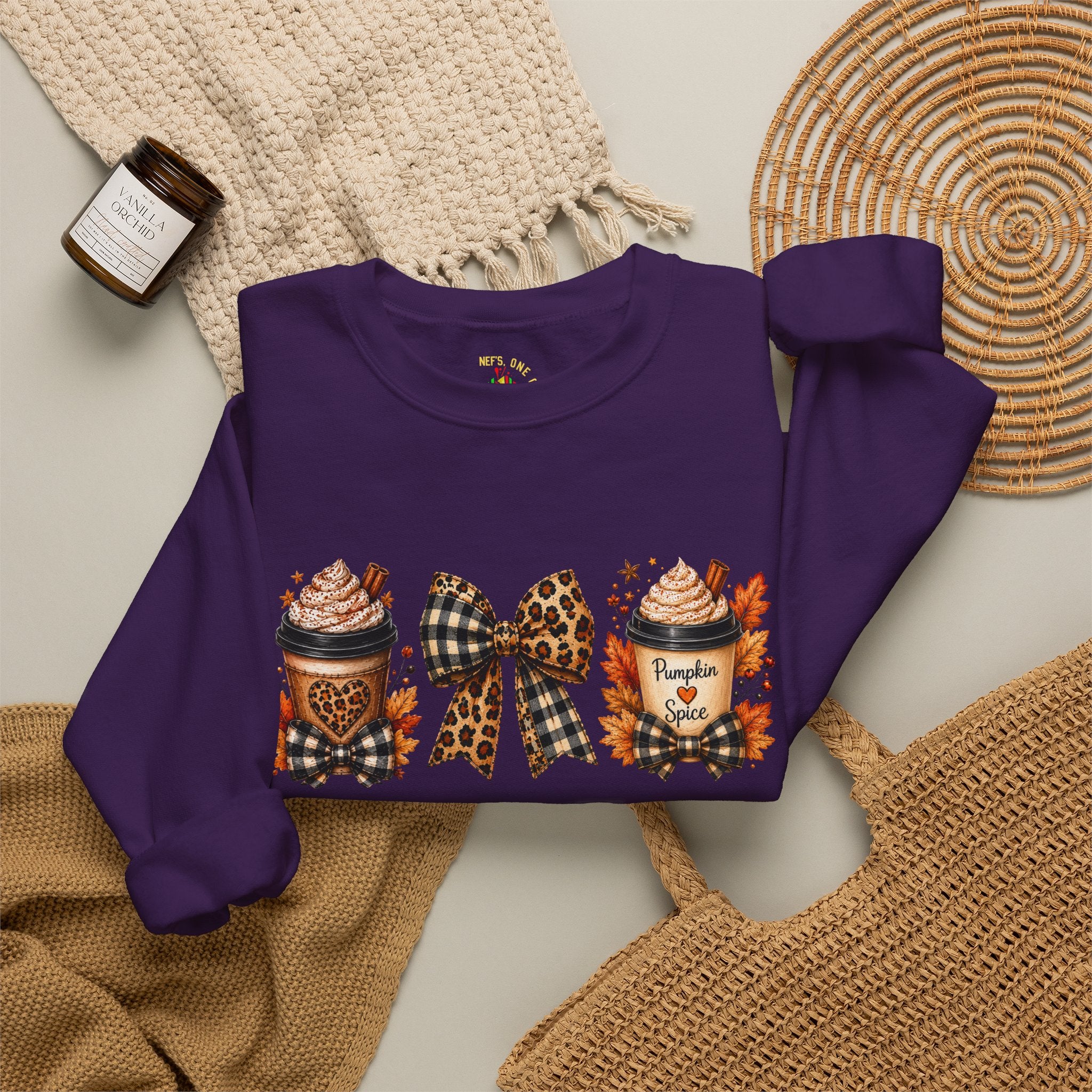 Festive Leopard Bow Christmas Crewneck Sweatshirt