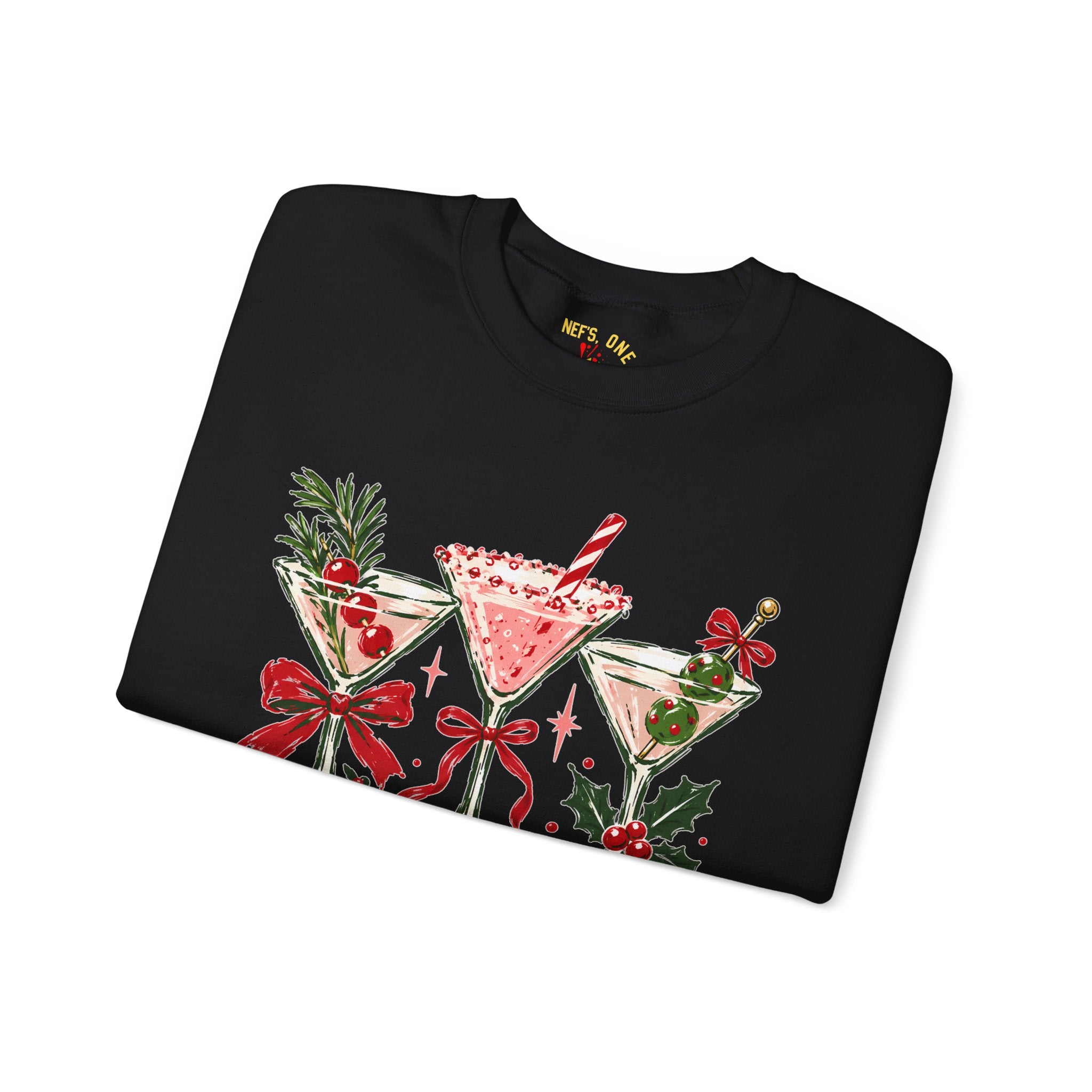 Merry Martinis Christmas Cocktail Crewneck Sweatshirt