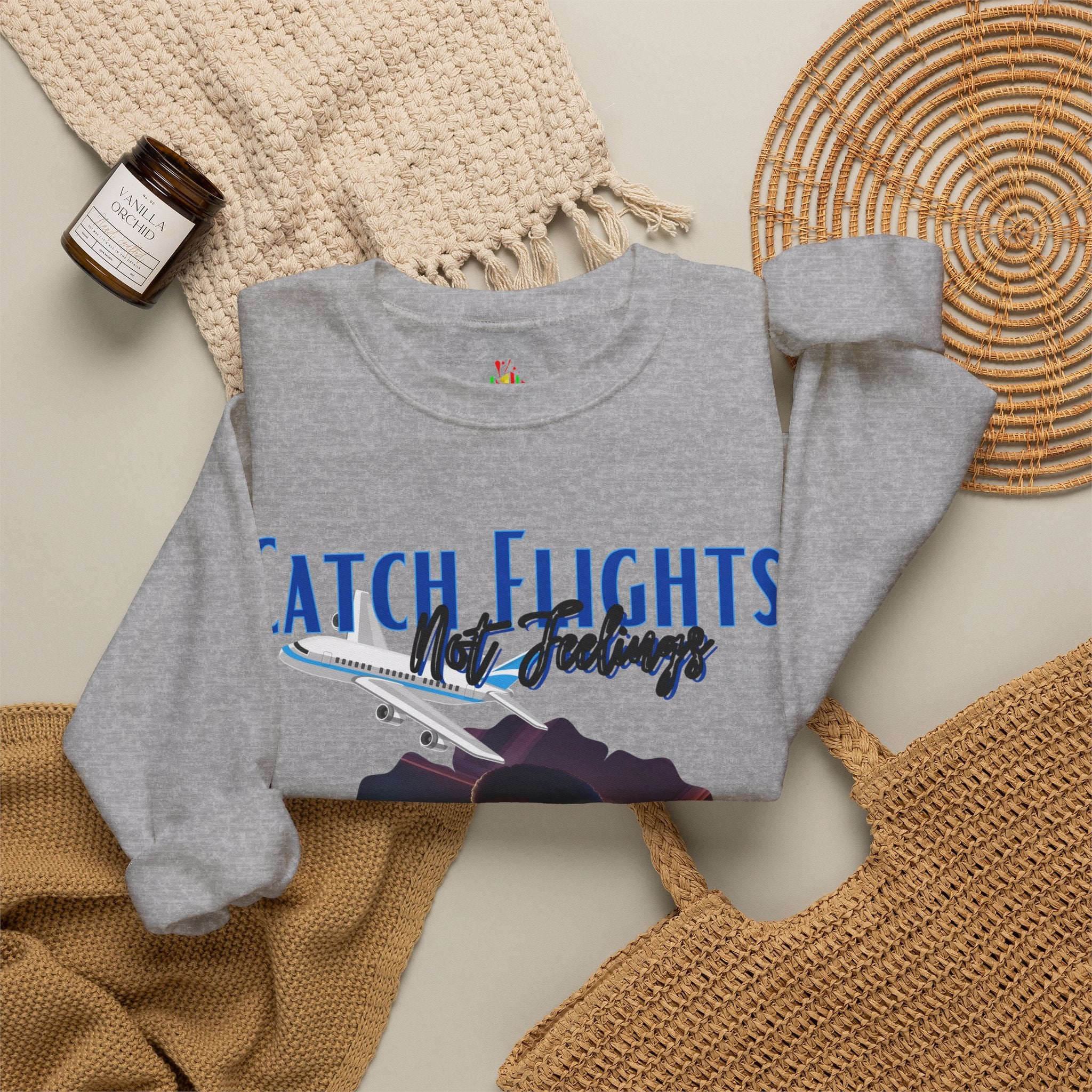 Catch flights not feelings Unisex Heavy Blend™ Crewneck Sweatshirt