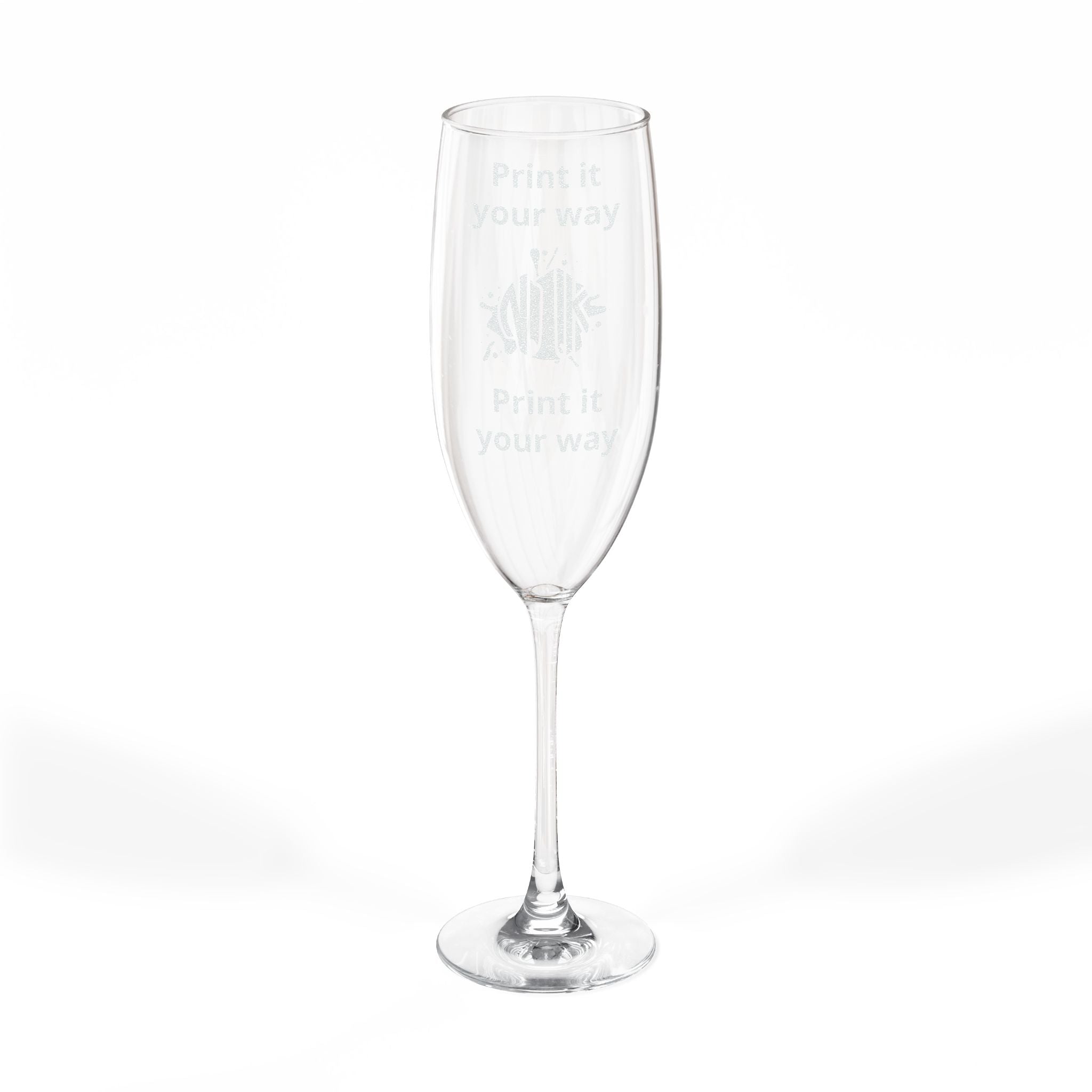 Engraved 8oz Champagne Glass — Personalized Stemless Flute for Weddings & Celebrations