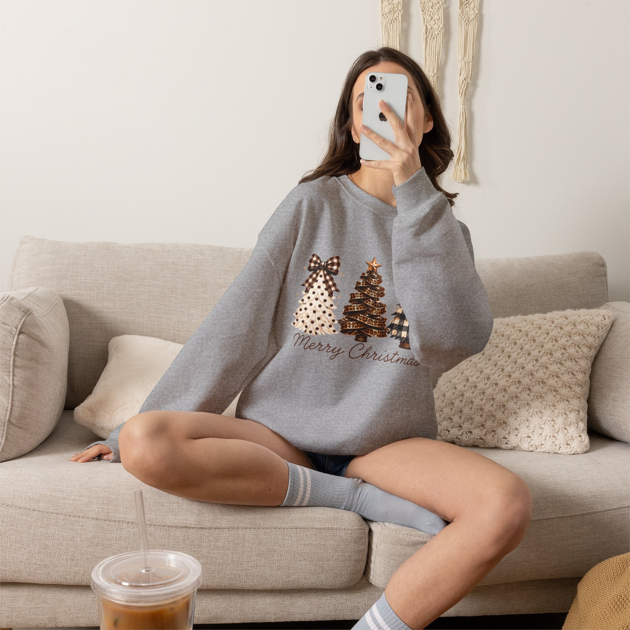 Merry Christmas Christmas Tree Crewneck Sweatshirt