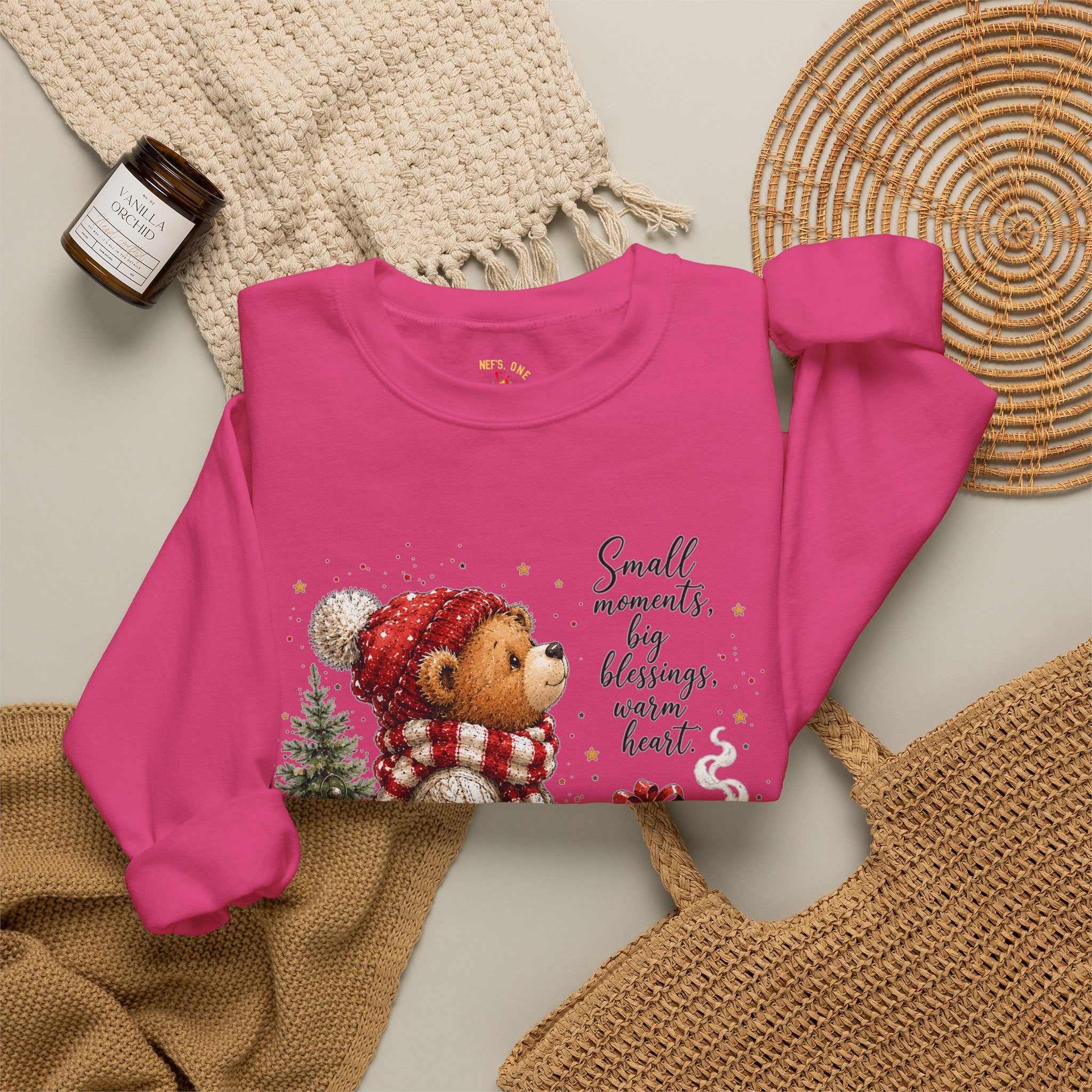 Christmas Bear Crewneck Sweatshirt – Cozy Holiday Teddy Bear Design