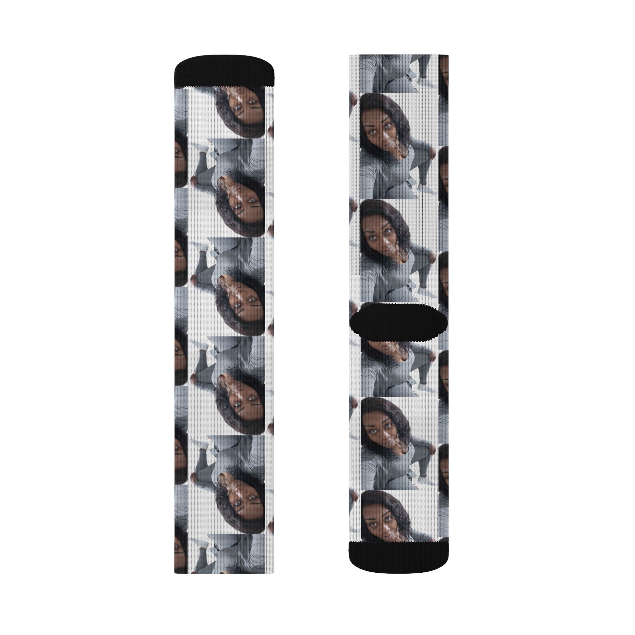Photo Collage Customizable Socks — Custom Face Repeat Pattern
