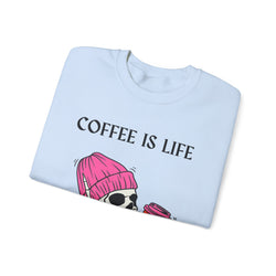 Skeleton Coffee Is Life Unisex Heavy Blend™ Crewneck Sweatshirt