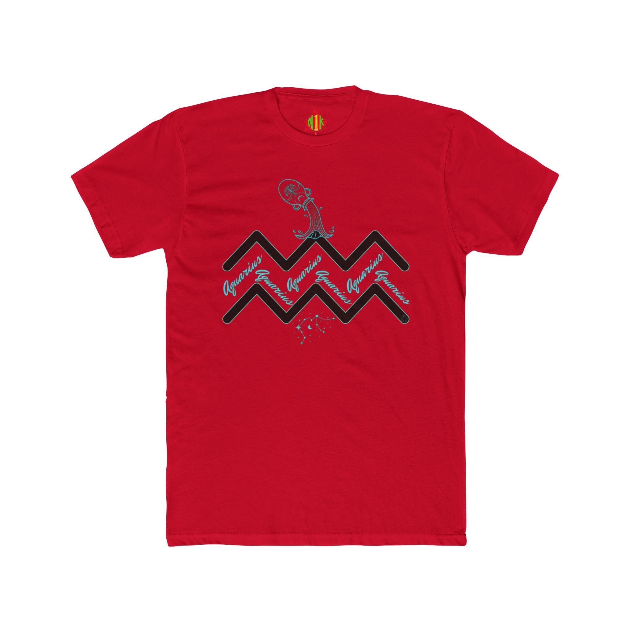 Watering Aquarius Zodiac Tee — Minimalist Wave Graphic "Aquarius" Shirt