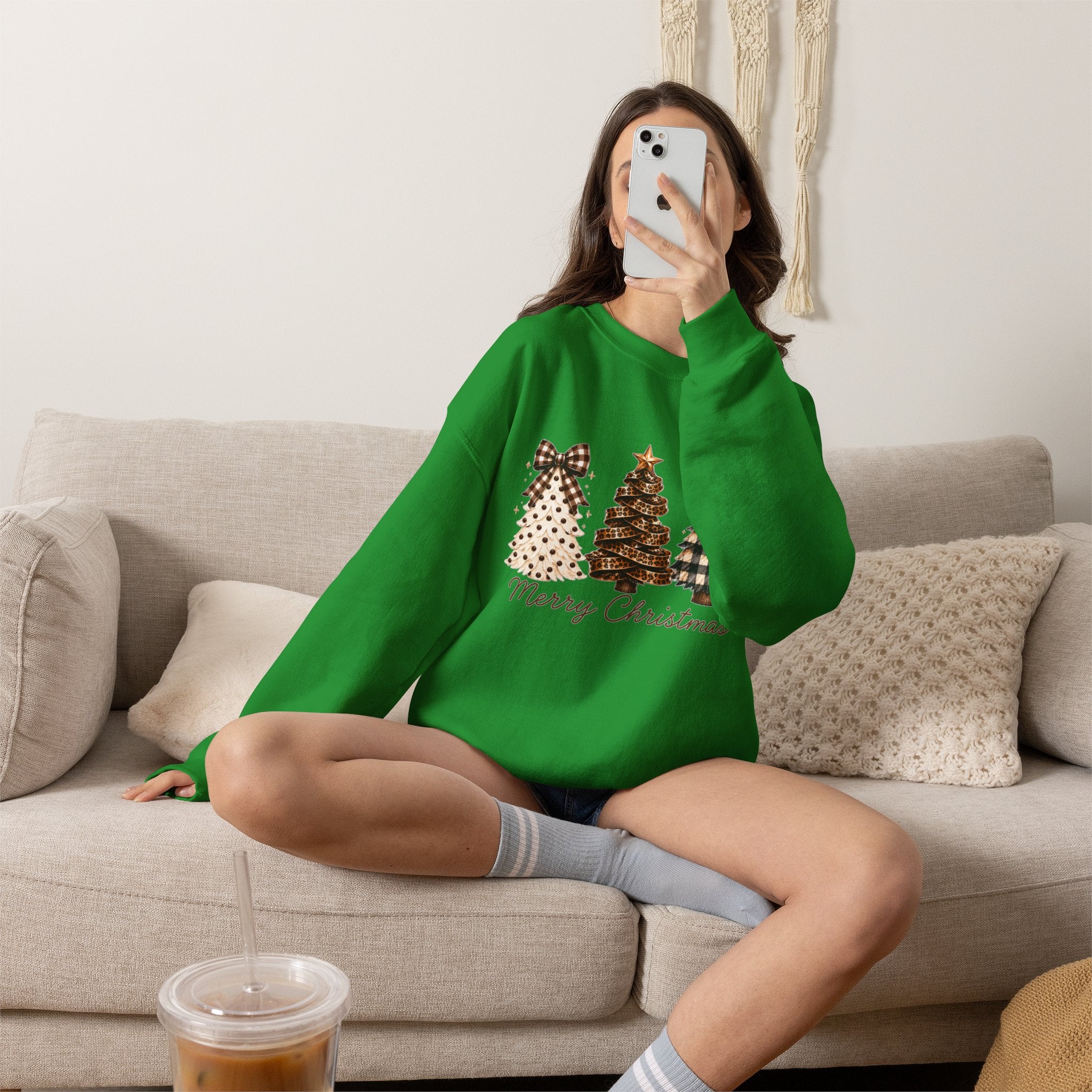 Merry Christmas Christmas Tree Crewneck Sweatshirt