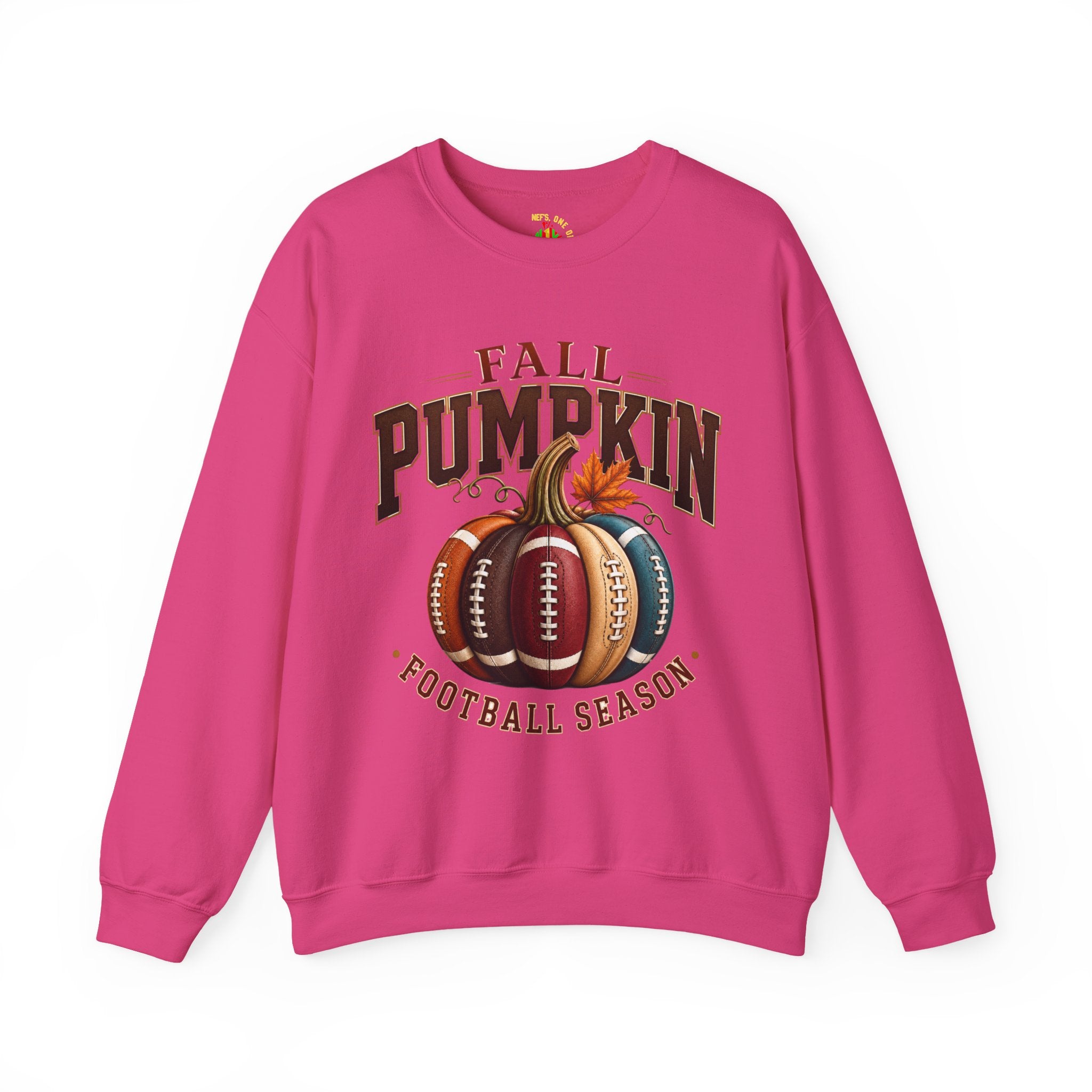 Fall Pumpkin Football Season Crewneck Sweatshirt