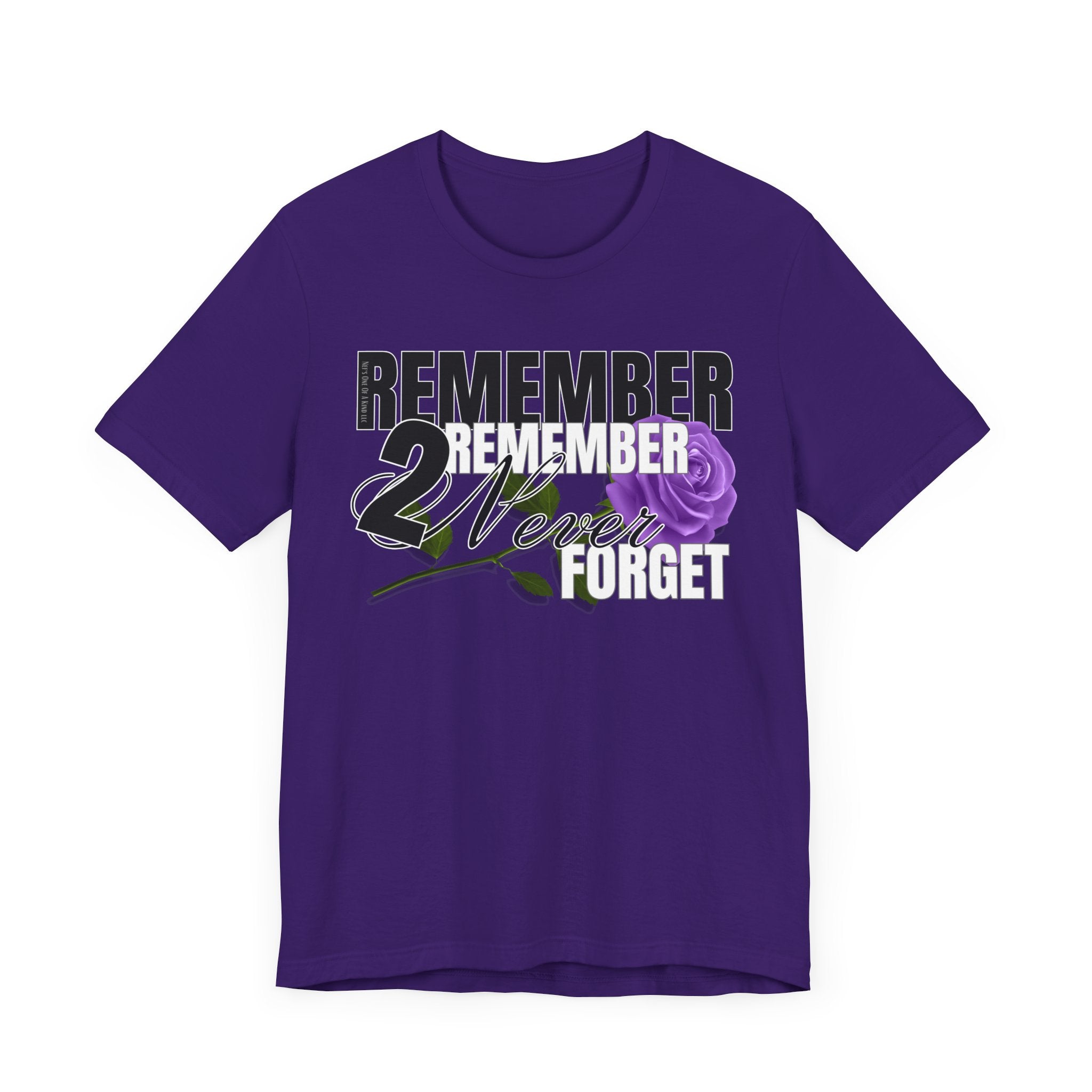 Memorial Unisex Short Sleeve Tee - 'Remember 2 Never Forget'T-ShirtMemorial Unisex Short Sleeve Tee